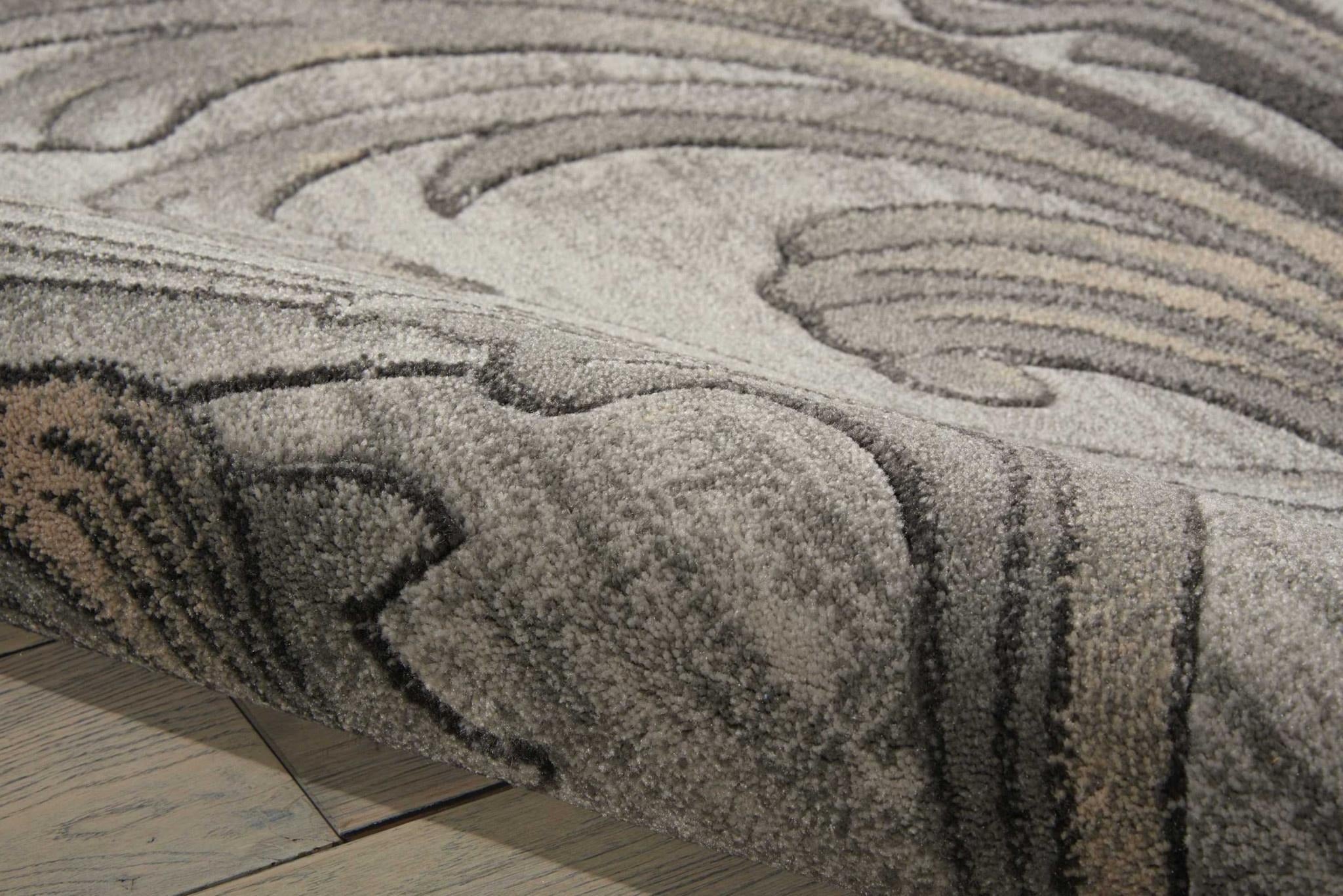 4' X 6' Graphite and Black Floral Vines Area Rug - Home & Garden