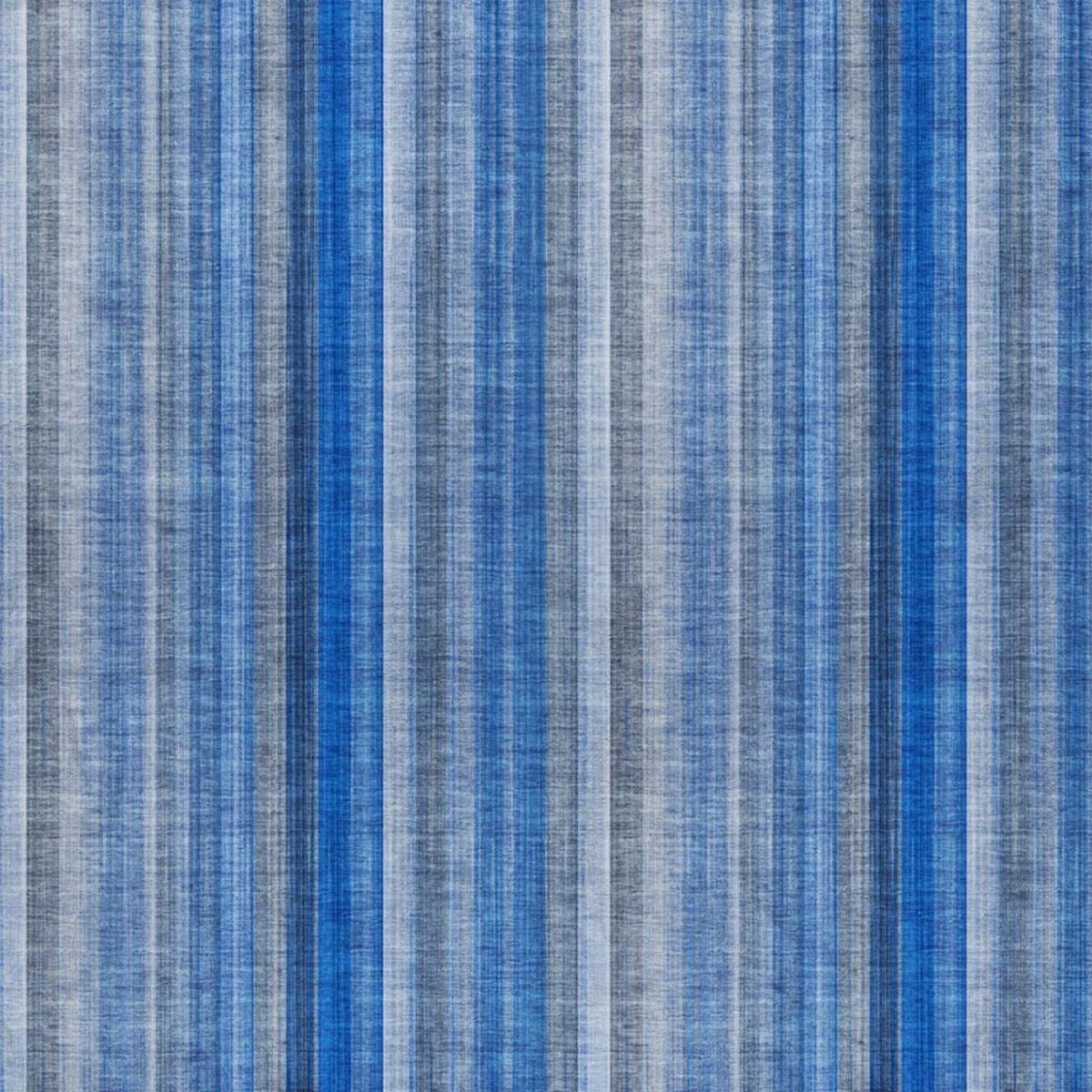 3' X 5' Blue And Gray Striped Shag Washable Area Rug With UV Protection - Home & Garden