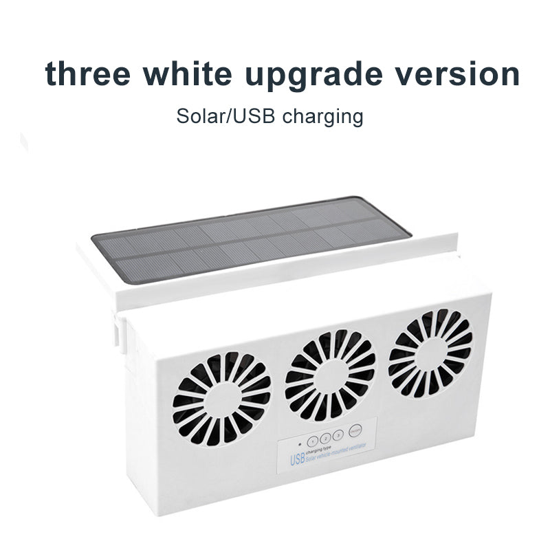 Solar USB Dual Charging Vehicle Cooling Tool Car Exhaust Fan Vehicle Air Circulation Smoke Exhaust Fan Car Ventilation Fan 3 White Upgrade