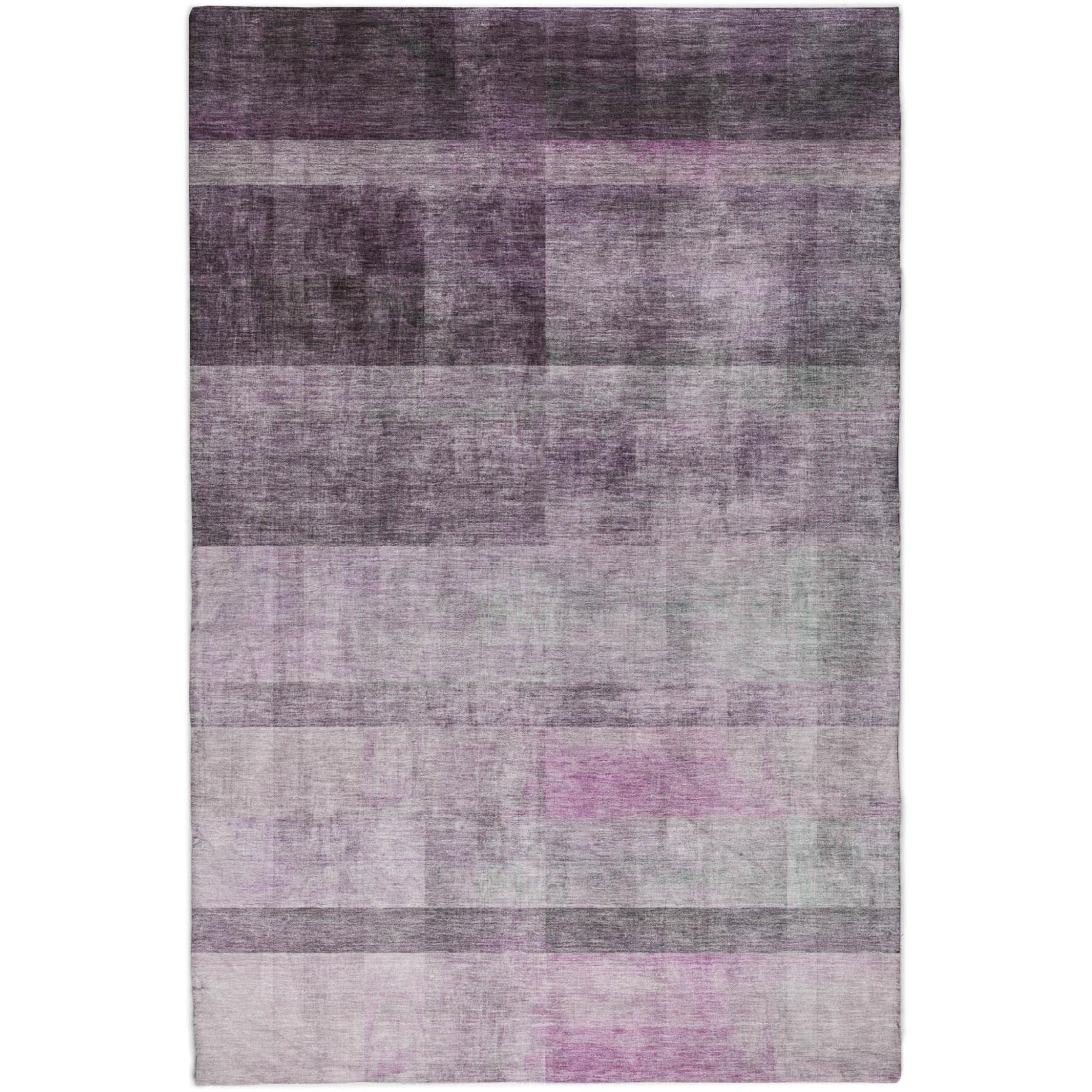10' X 14' Purple And Gray Geometric Shag Washable Area Rug With UV Protection - Home & Garden