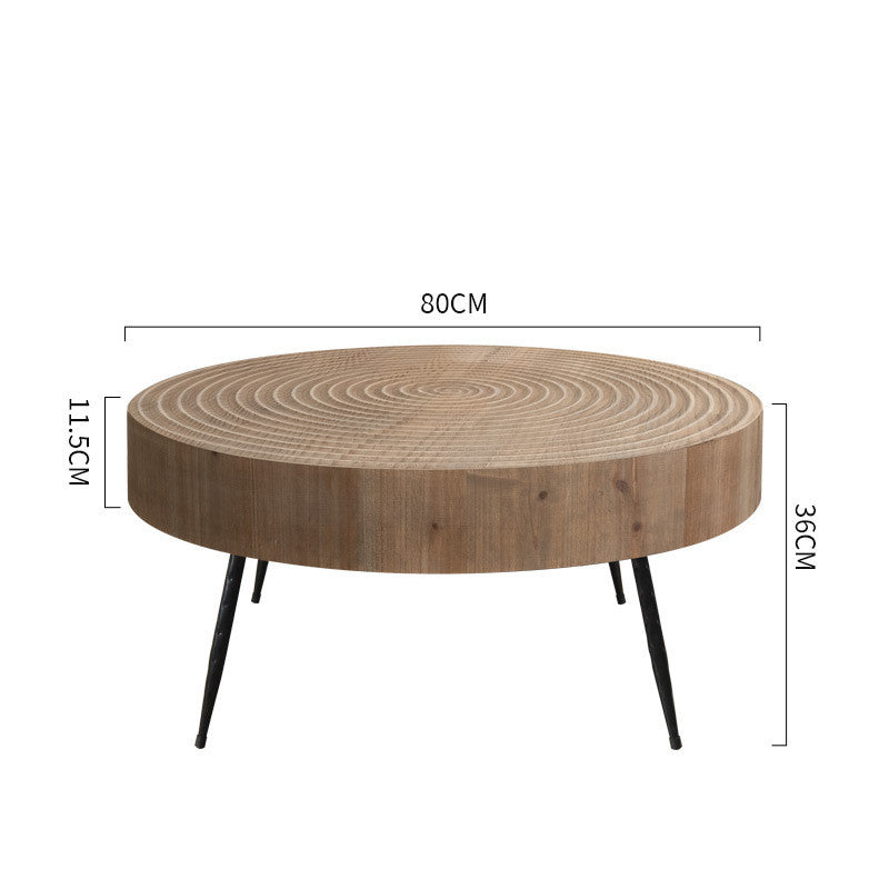 Retro Coffee Table Distressed Round Table Small Apartment Living Room Coffe Table Big
