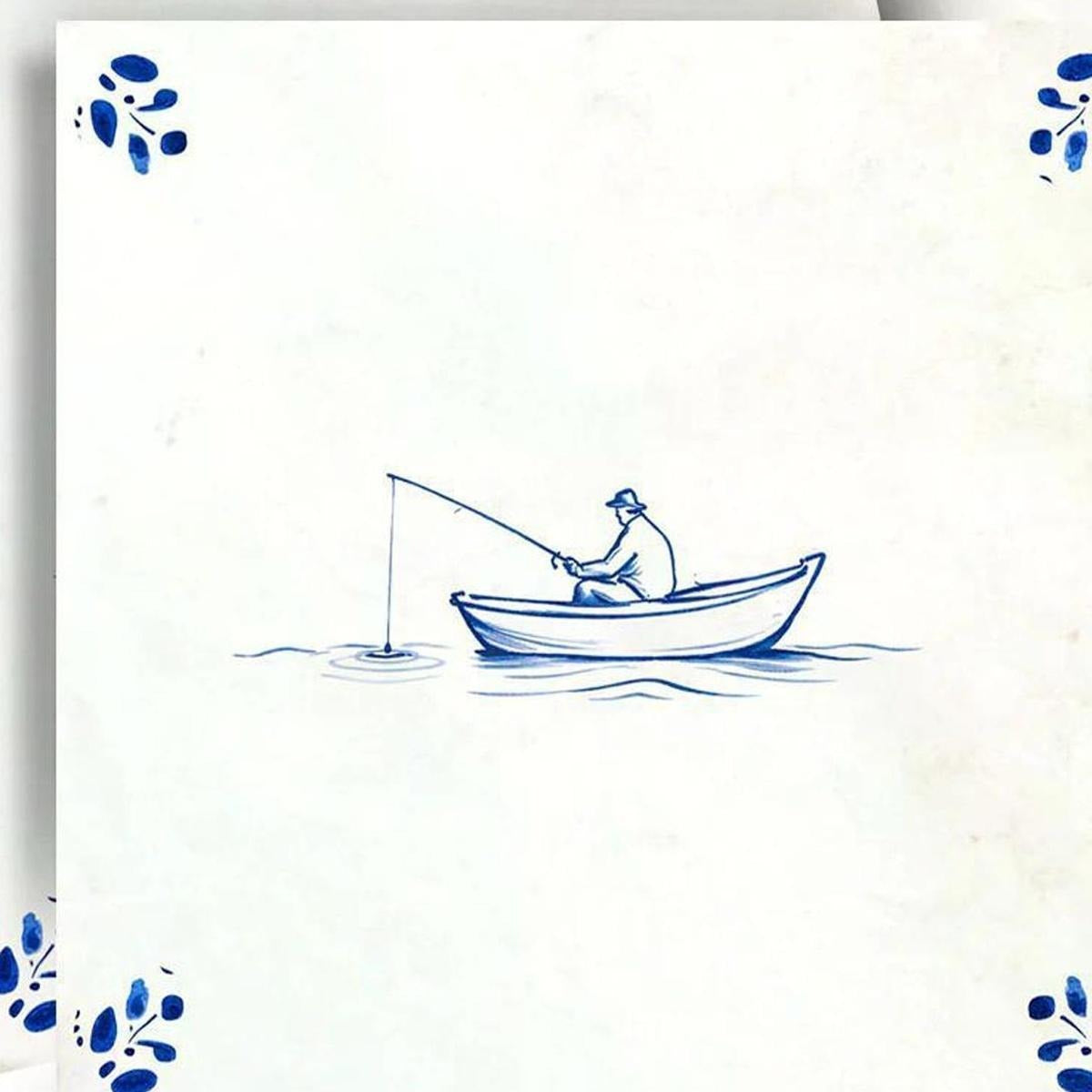 4" x 4" Blue Vinyl Arabesque Peel And Stick Removable Tiles - Home & Garden