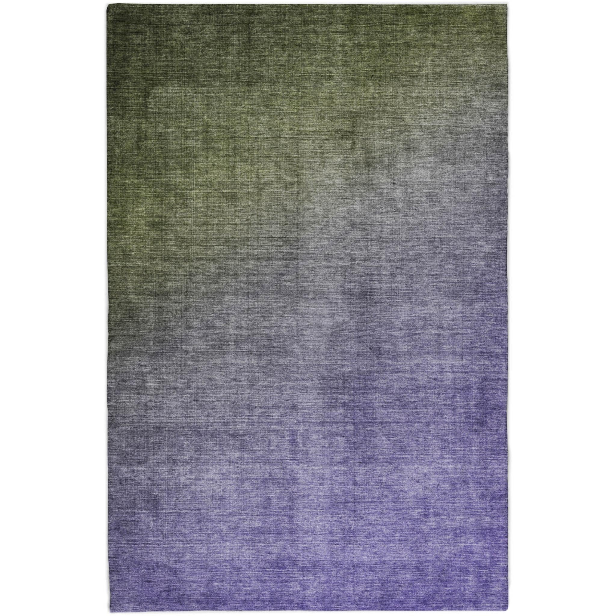 3' X 5' Olive Green And Gray Ombre Shag Washable Area Rug With UV Protection - Home & Garden