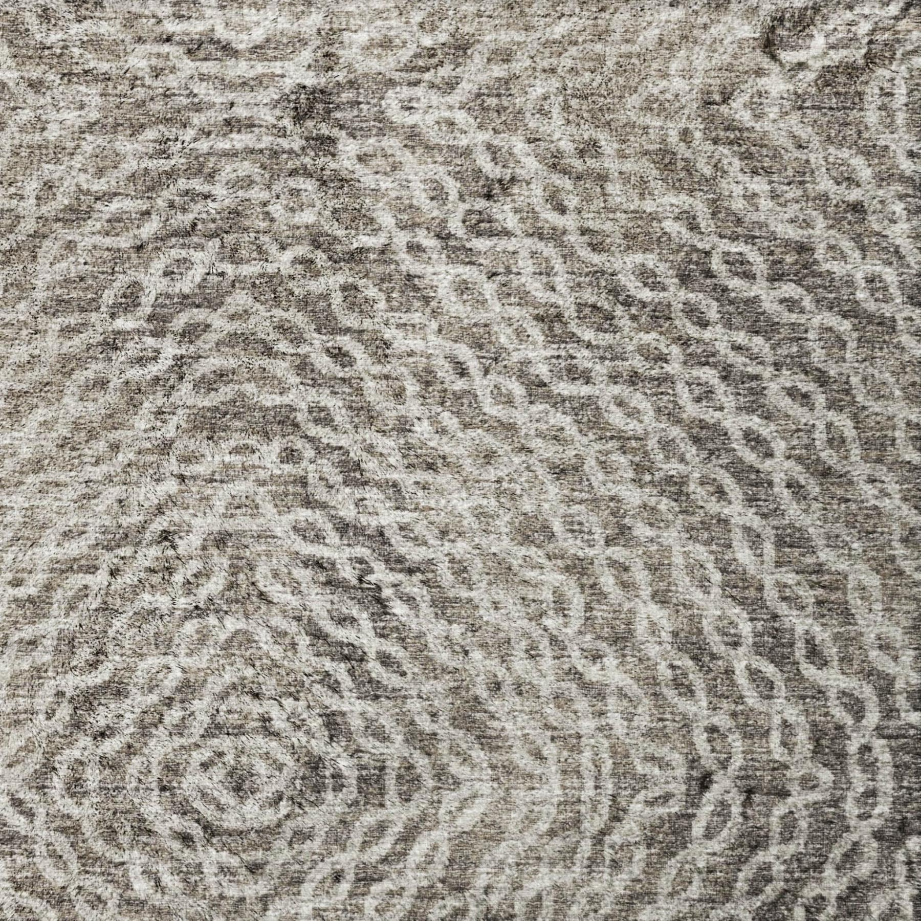 5' X 8' Brown And Beige Abstract Shag Washable Area Rug With UV Protection - Home & Garden