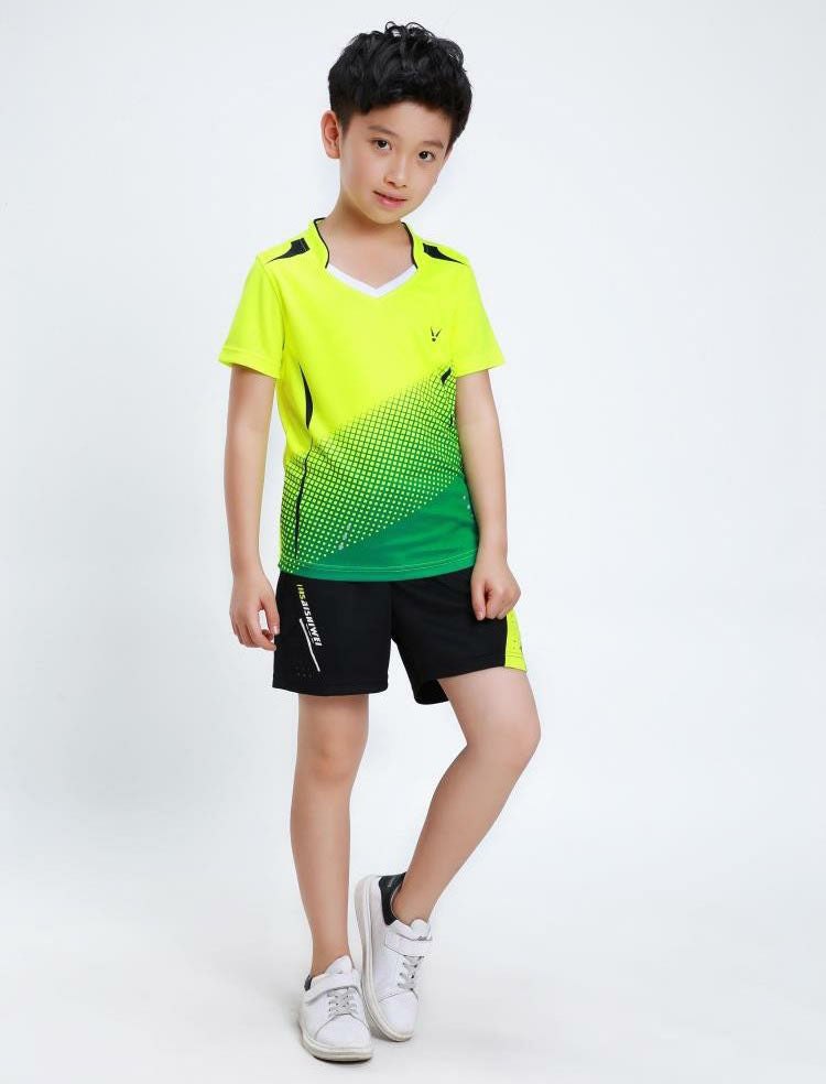 Boys Badminton Sets , children tennis clothes , badminton Suit for kids , table Shirt + Shorts Set , Cool table tennis clothing