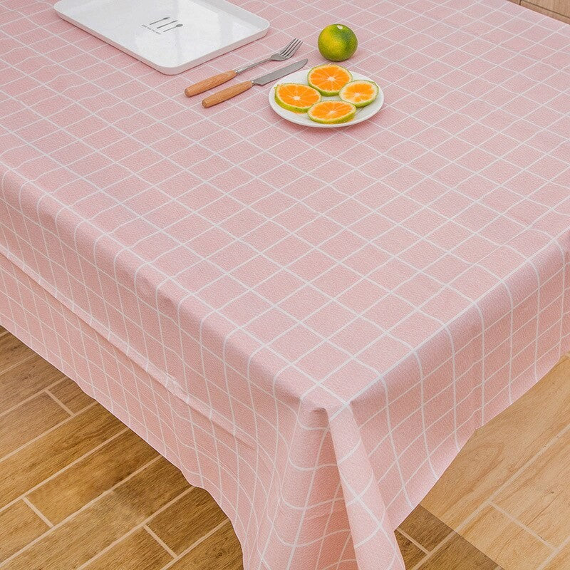 Lohas Decorative Table Cloth Grid Tablecloth Dining Table Cover Table Cloths Table Covers el Dining Tea Coffee Tablecloth Pink