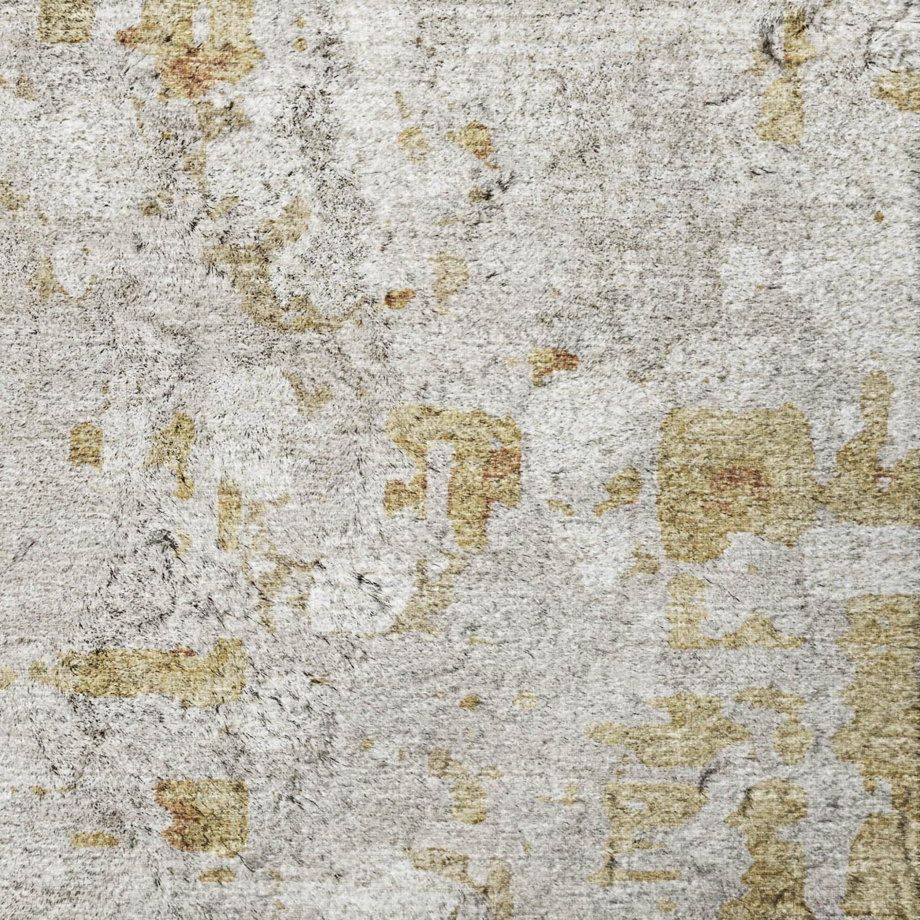 10' X 14' Gray And Beige Abstract Shag Washable Area Rug With UV Protection - Home & Garden