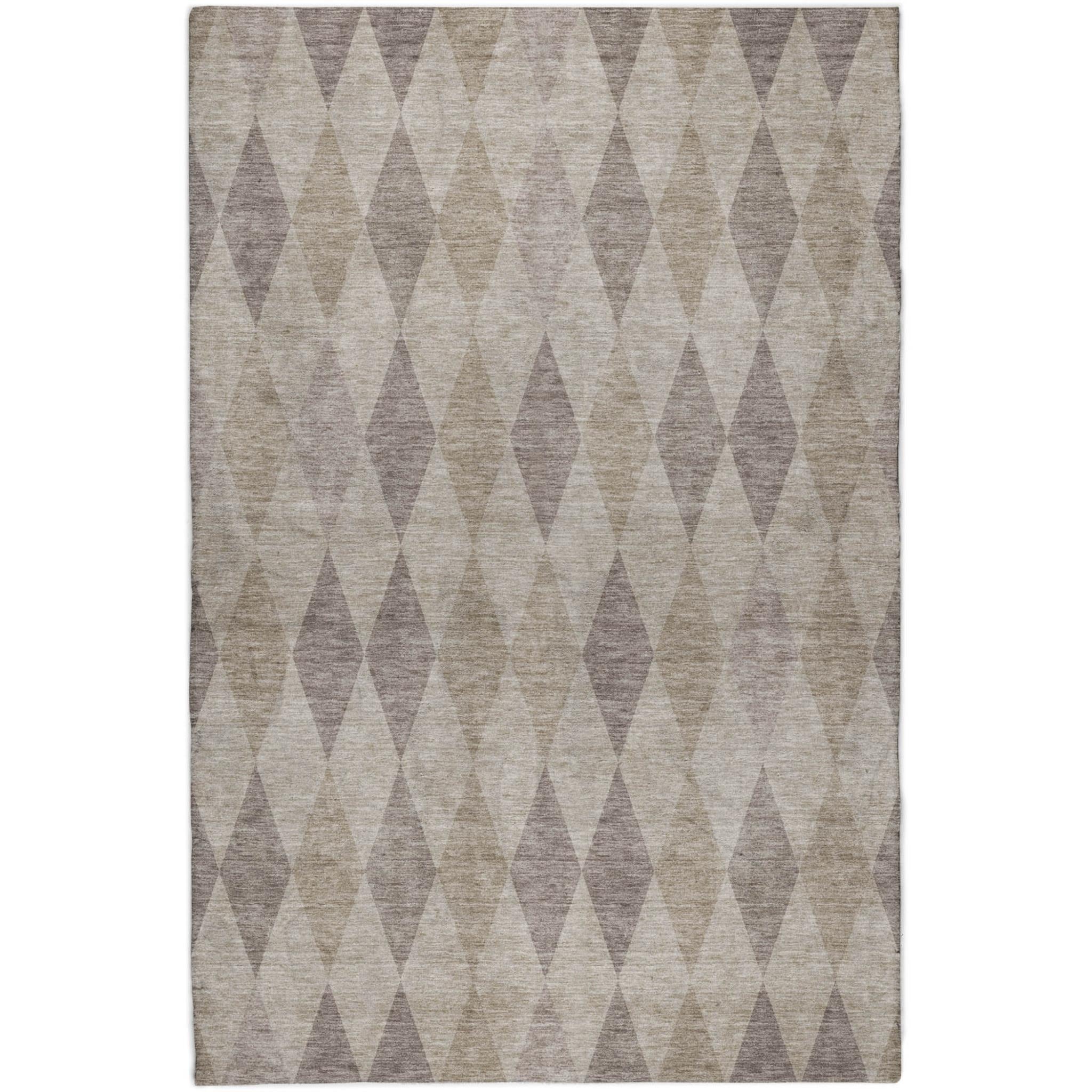 10' X 14' Beige And Gray Geometric Shag Washable Area Rug With UV Protection - Home & Garden