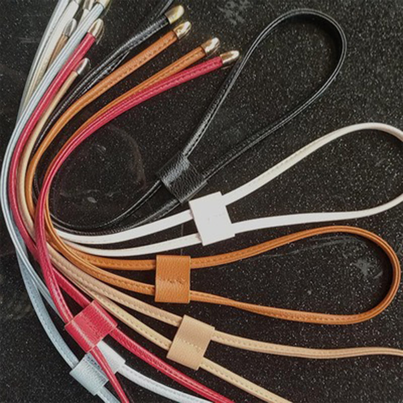 Women Detachable Pu Leather Bag Strap Diy Replacement Bucket Bag Drawstring Rope Backpack Beam Pocket Purse Accessories