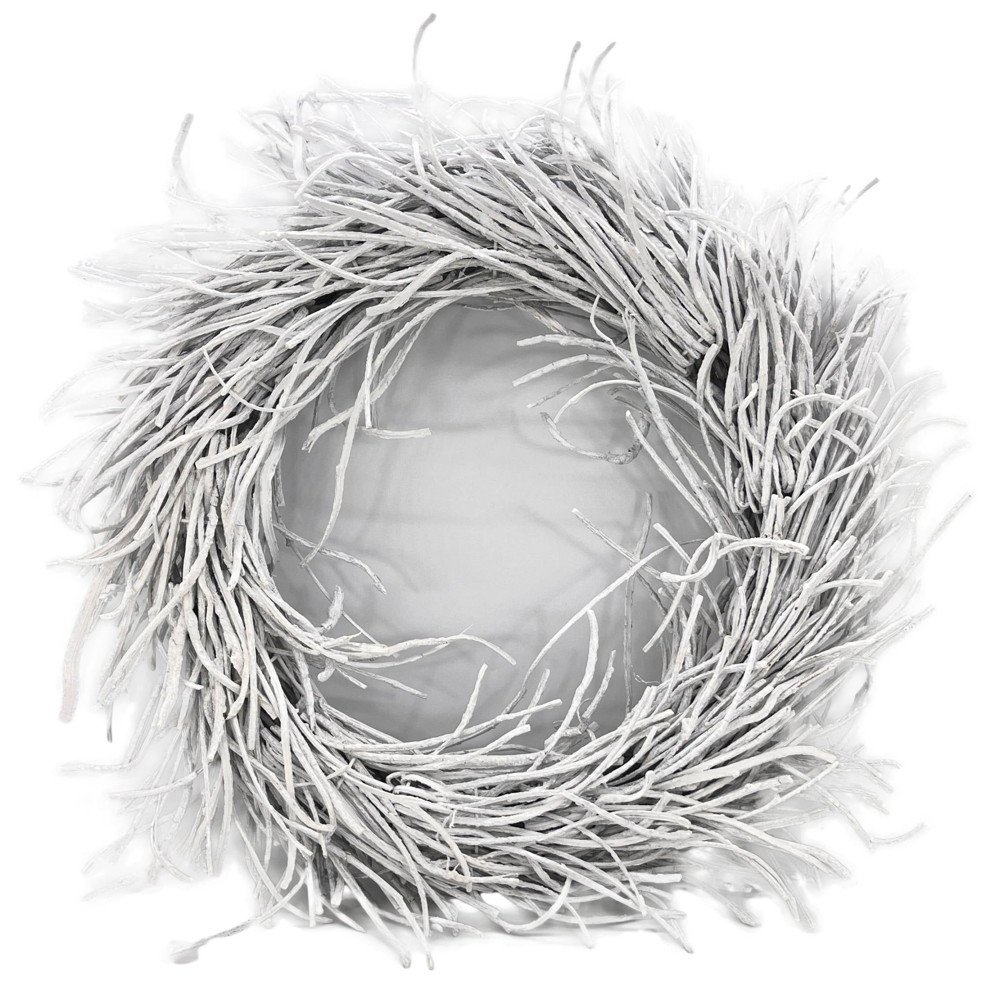 28" White Willow Dried Wreath - Home & Garden