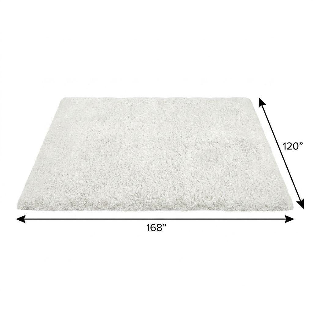 10' X 14' Pewter And Gray Striped Shag Washable Area Rug With UV Protection - Home & Garden