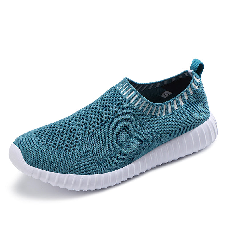 Women Tennis Shoes Breathable Mesh Sock Footwear Summer Woman Sneakers White Flats Slip-on Hollow Out Casual Sport Gym Shoe