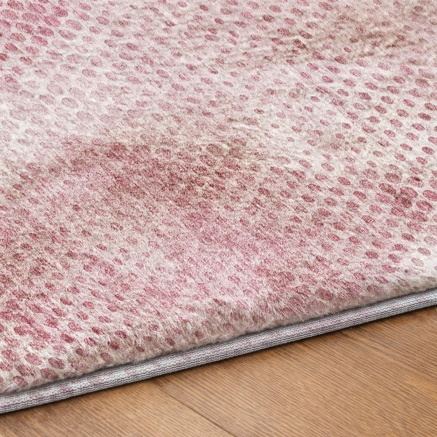 3' X 5' Merlot And Blush Geometric Shag Washable Area Rug With UV Protection - Home & Garden