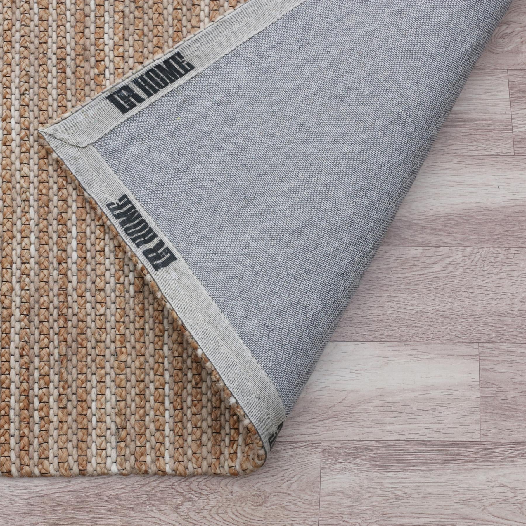 8' X 10' Beige Striped Hand Woven Area Rug - Home Decor