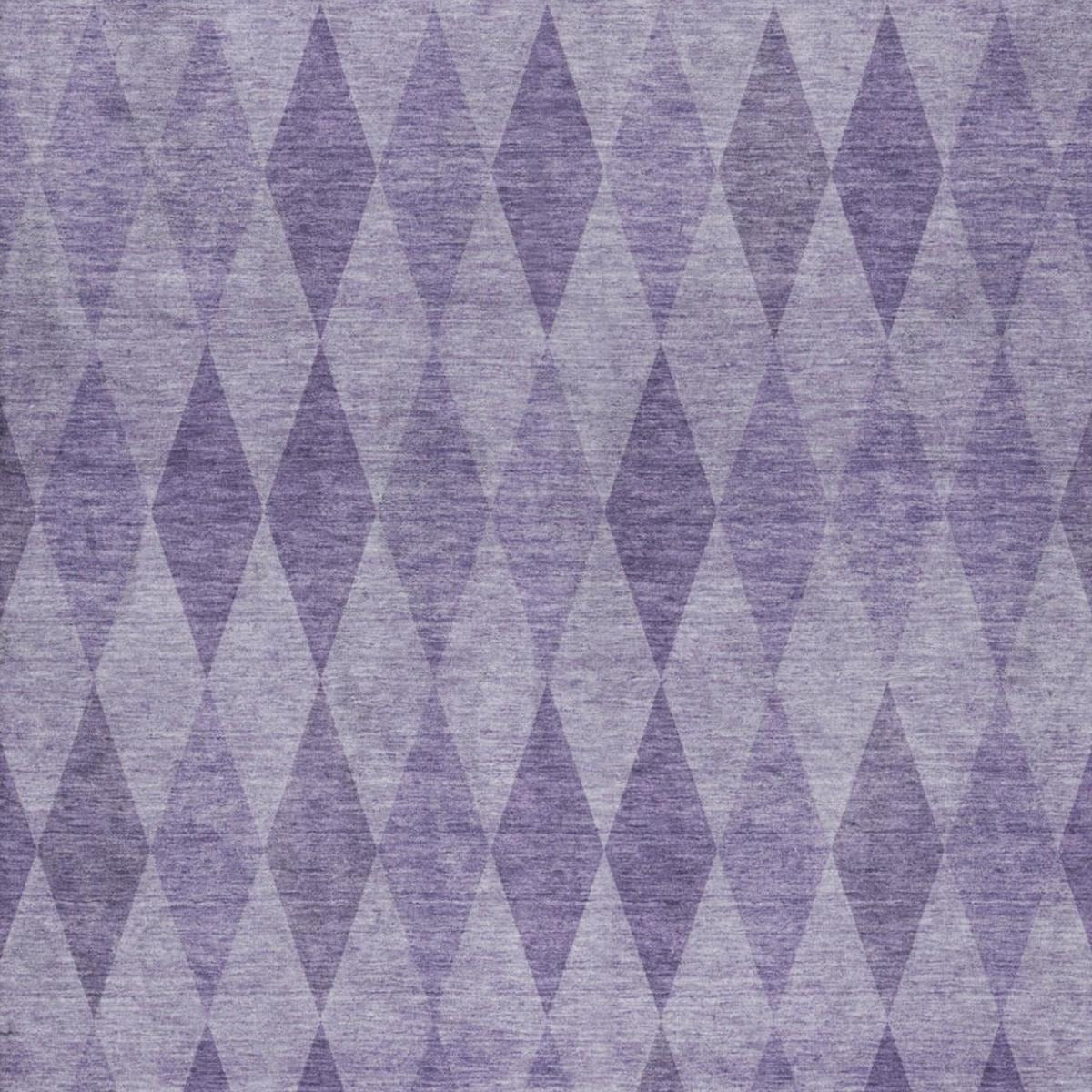 5' X 8' Purple And Lavender Geometric Shag Washable Area Rug With UV Protection - Home & Garden