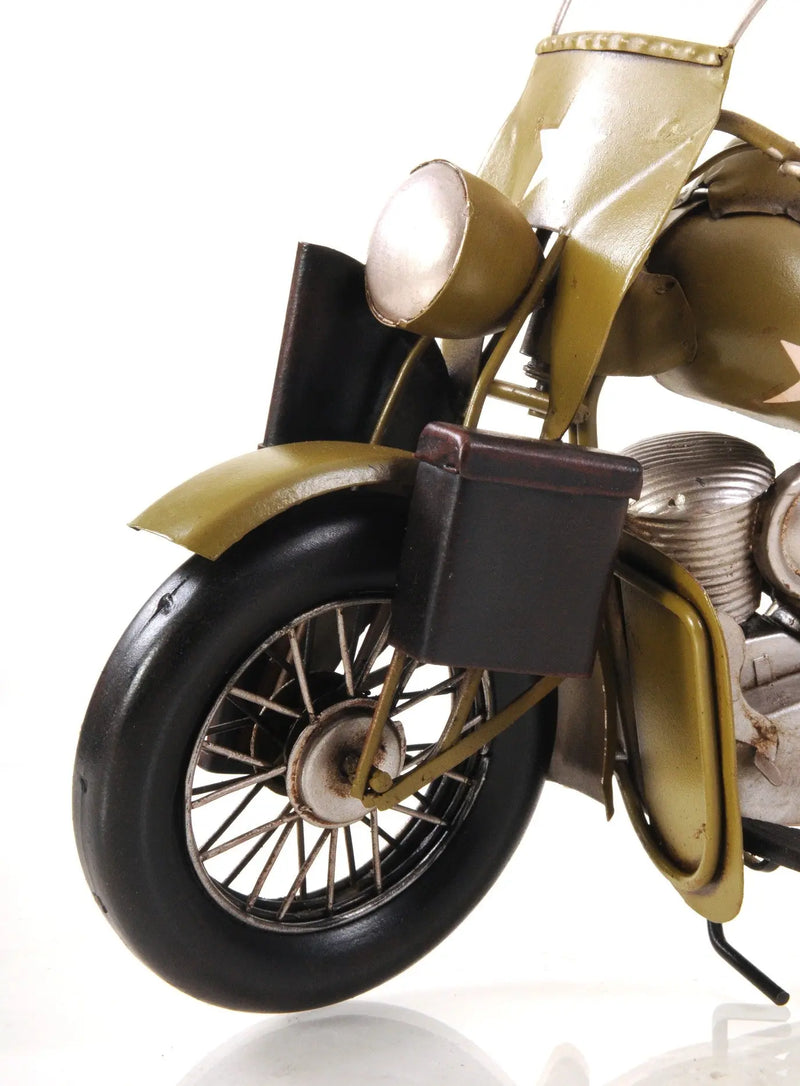 c1942 Green U.S. Army Motorcycle Sculpture Homeroots Home Decor