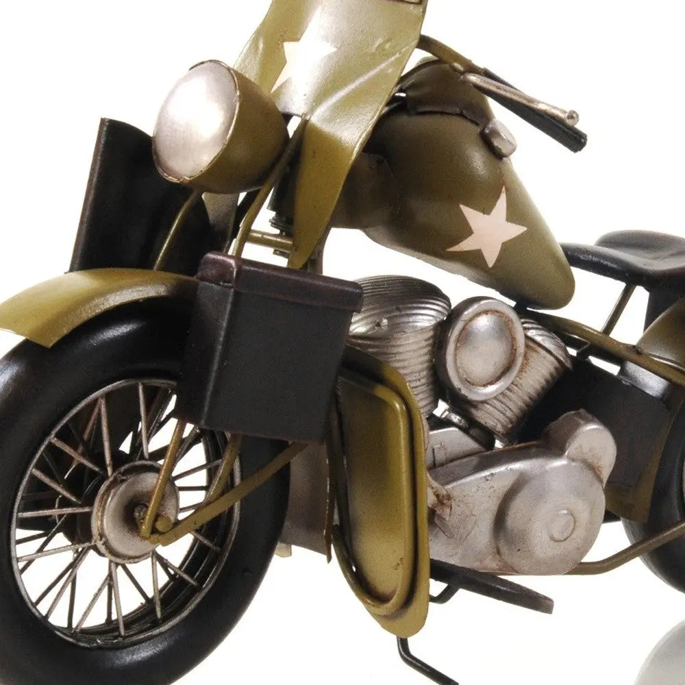 c1942 Green U.S. Army Motorcycle Sculpture Homeroots Home Decor