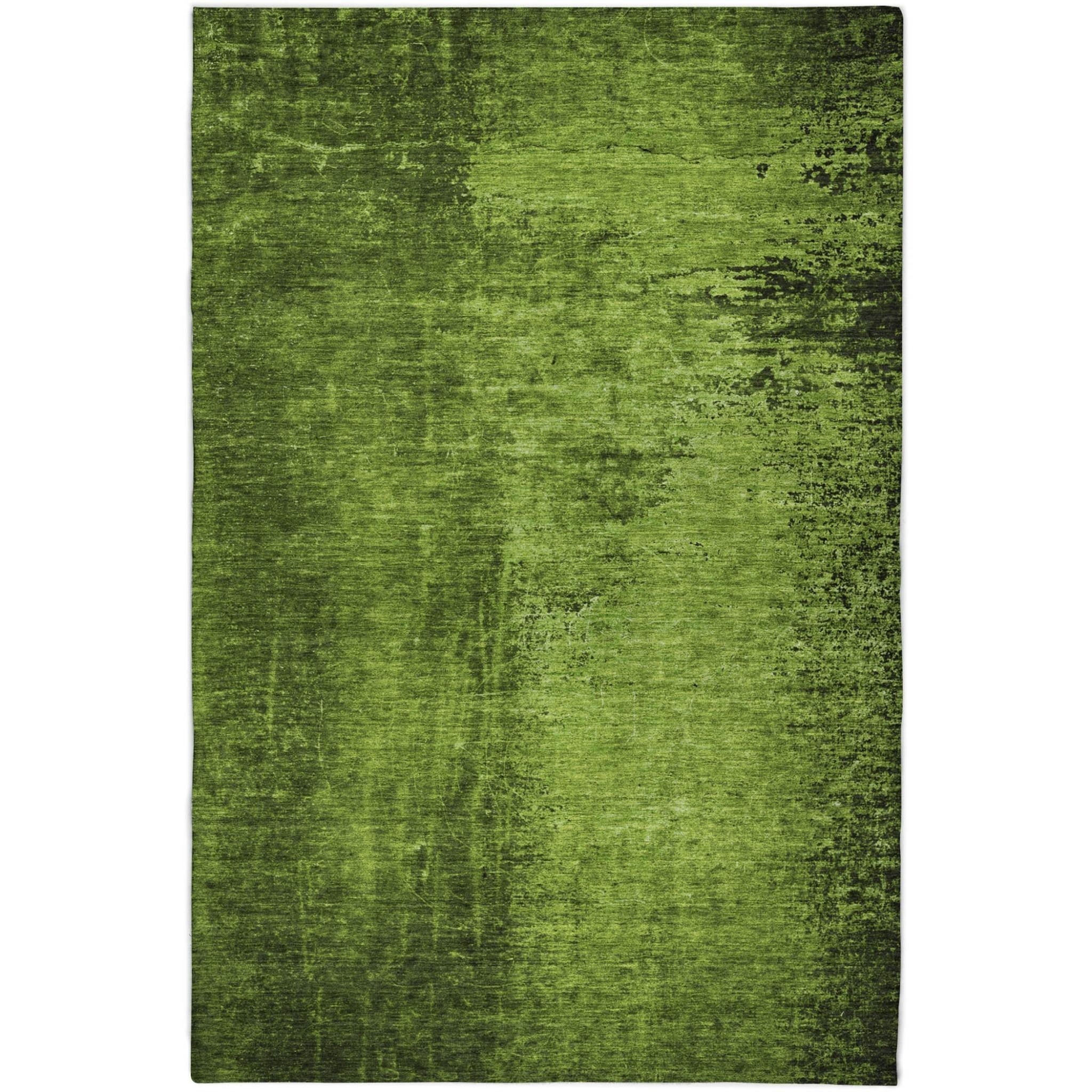 10' X 14' Green And Charcoal Abstract Shag Washable Area Rug With UV Protection - Home & Garden