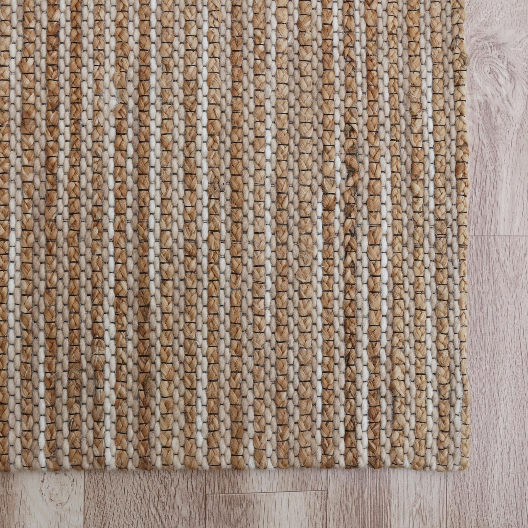 8' X 10' Beige Striped Hand Woven Area Rug - Home Decor