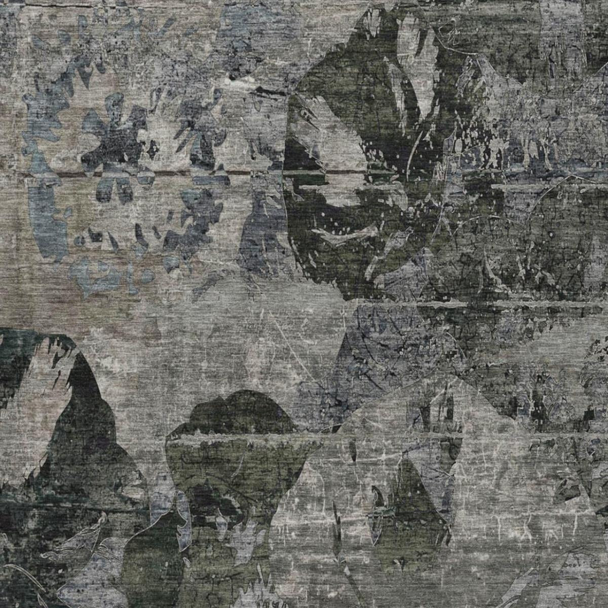 10' X 14' Gray And Taupe Abstract Shag Washable Area Rug With UV Protection - Home & Garden