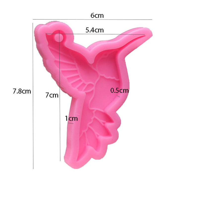 Creative Hummingbird Shape Silicone Mold Resin Keychain Casting Molds Resin Mold Silicone Self Defense Keychain