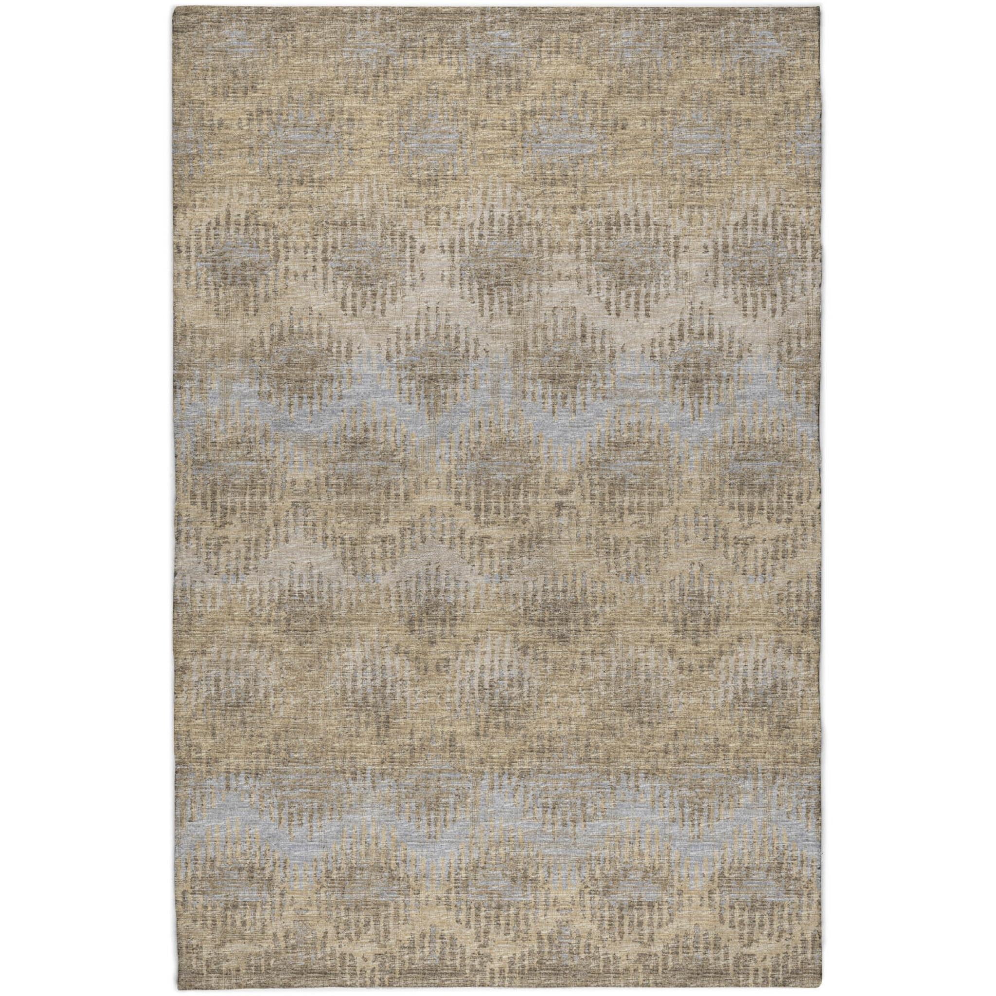 10' X 14' Gray And Brown Geometric Shag Washable Area Rug With UV Protection - Home & Garden