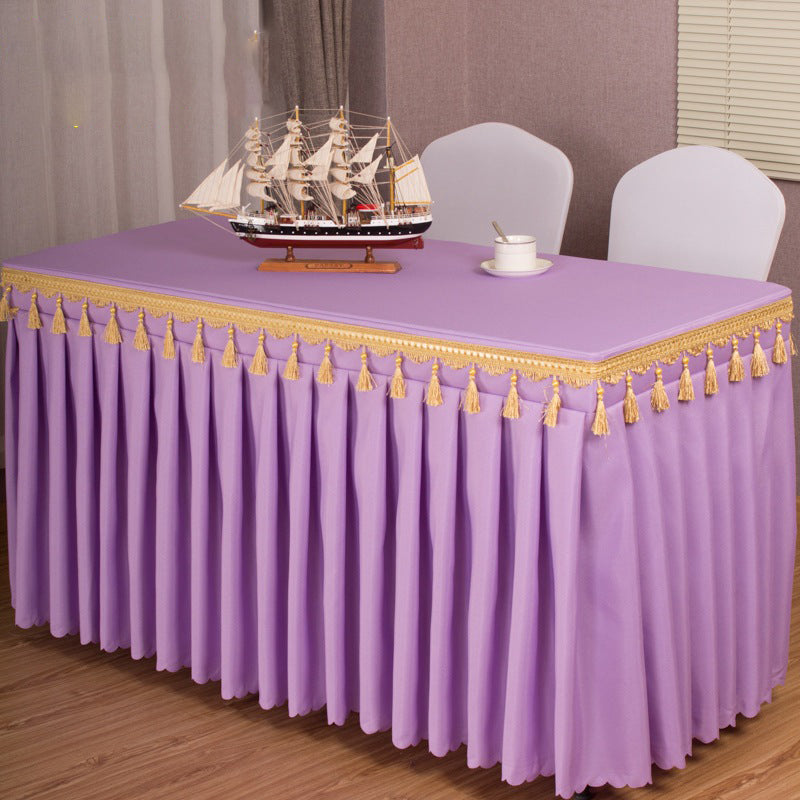 Home Hotel Tablecloth Dinning Table Set Decorating Wedding Decor Table Cloth White Coffee Table for Living Room Table Cover Light Purple