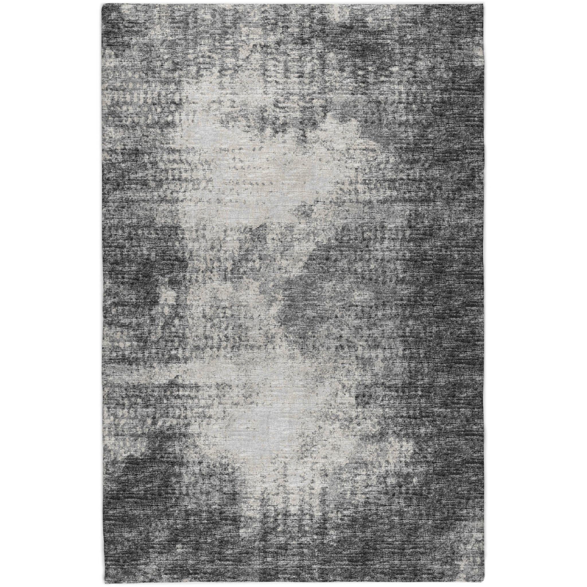 5' X 8' Black And Chocolate Abstract Shag Washable Area Rug With UV Protection - Home & Garden