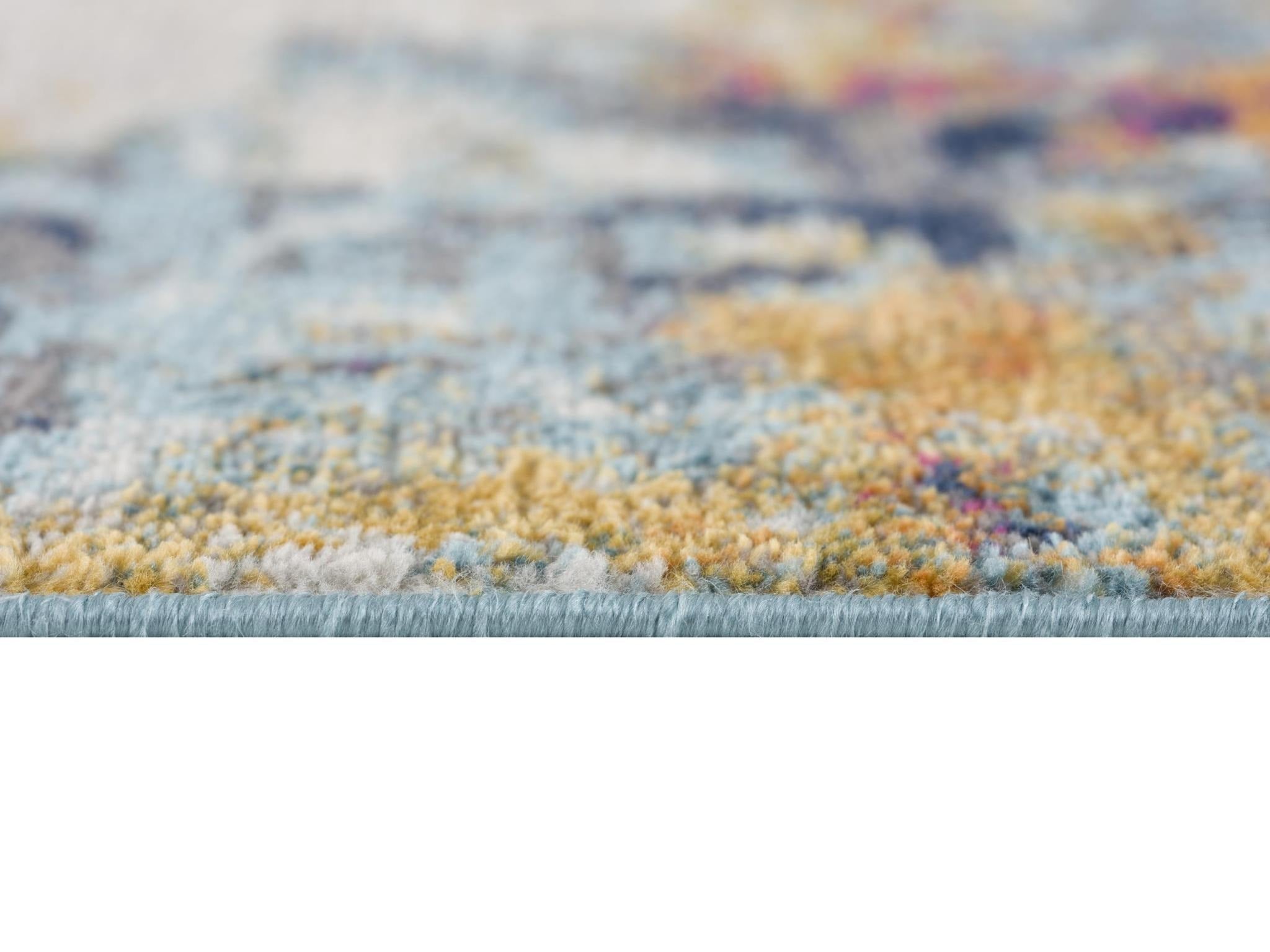 8' X 10' Blue and Ivory Abstract Area Rug - Home Decor