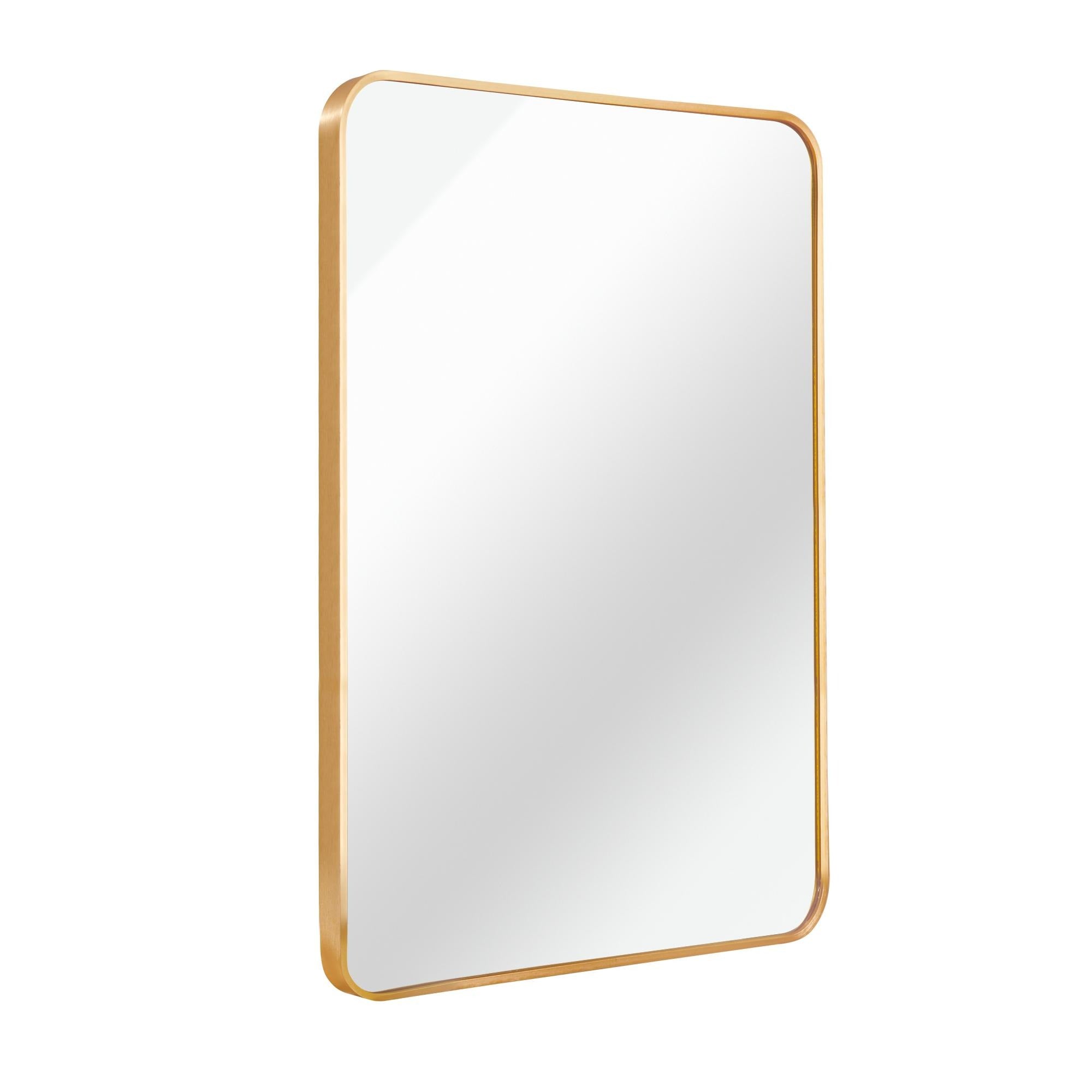 36" Gold Aluminum Framed Bathroom Vanity Mirror - Bed & Bath