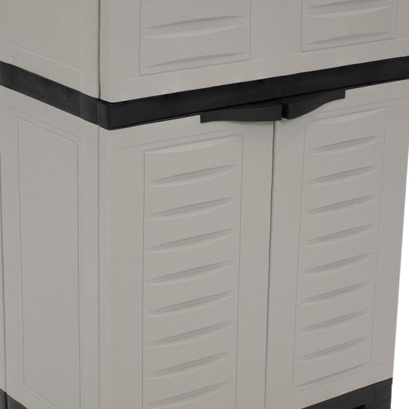 24" Gray Plastic Accent Cabinet With Two Doors And One Drawer - Kitchen & Dining