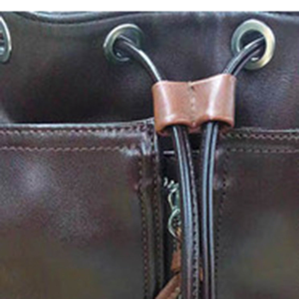 Women Detachable Pu Leather Bag Strap Diy Replacement Bucket Bag Drawstring Rope Backpack Beam Pocket Purse Accessories