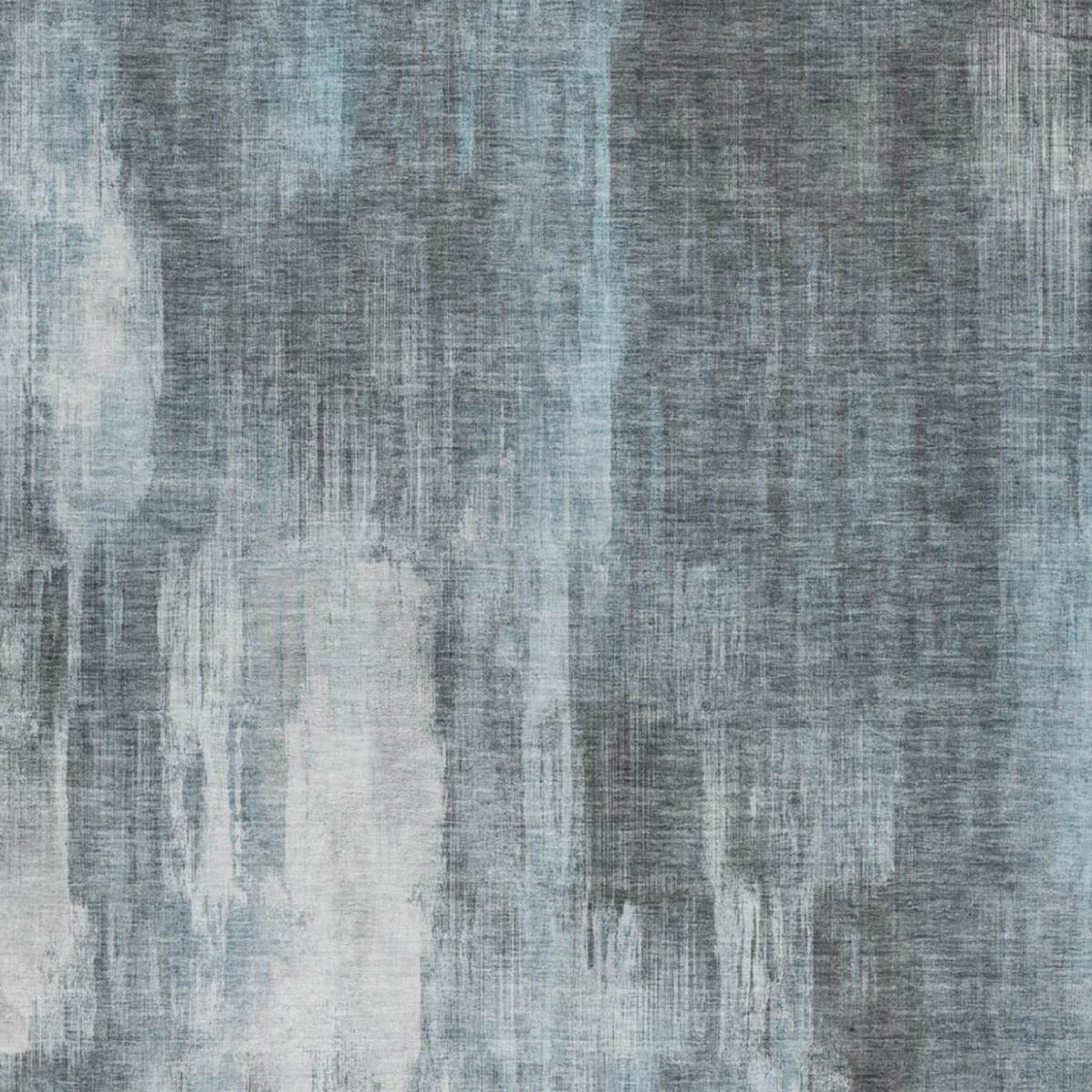 3' X 5' Teal And Ivory Abstract Shag Washable Area Rug With UV Protection - Home & Garden