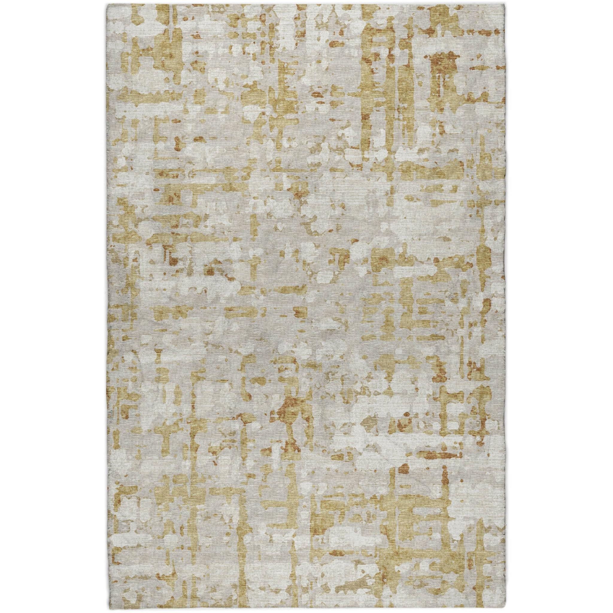 10' X 14' Gray And Beige Abstract Shag Washable Area Rug With UV Protection - Home & Garden
