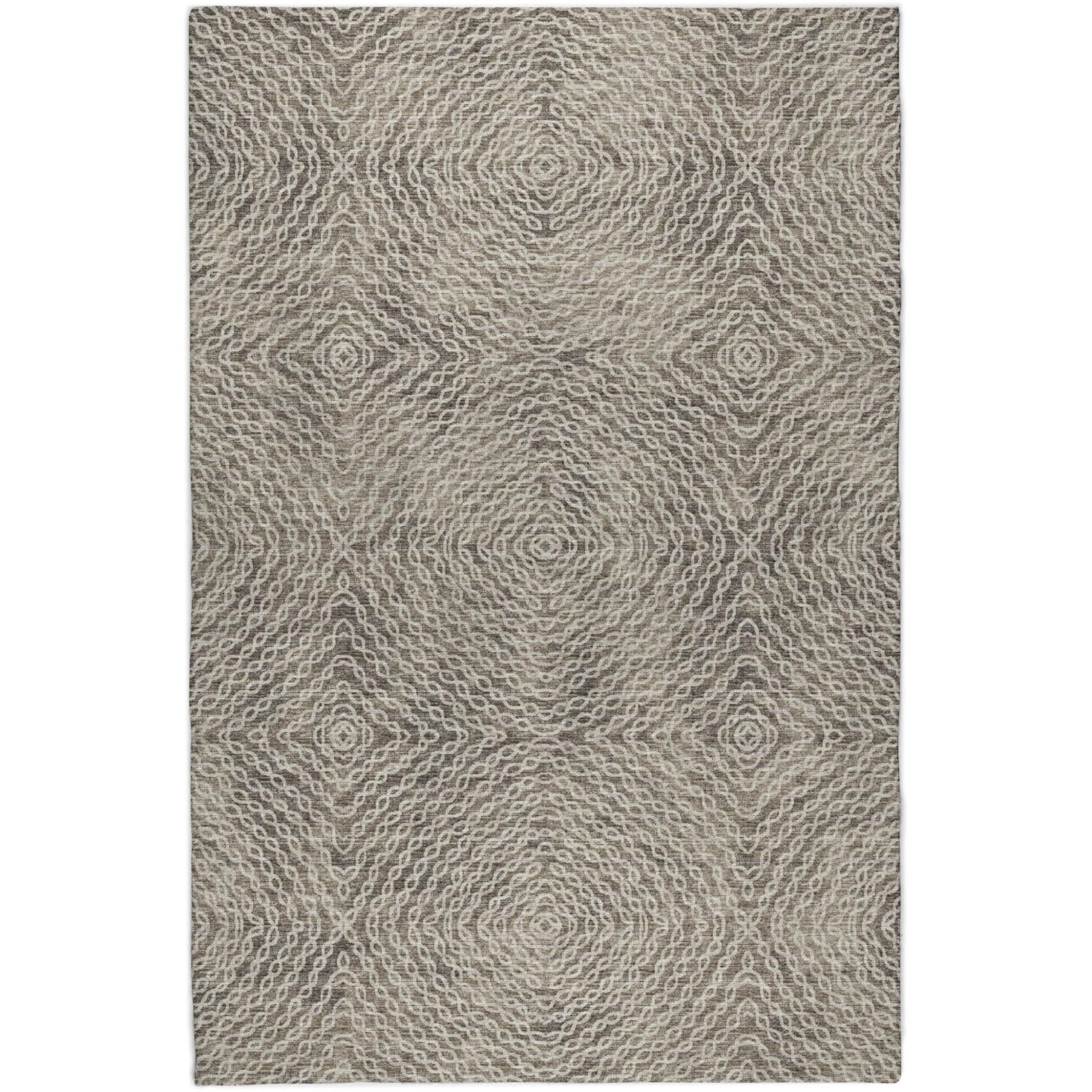 5' X 8' Brown And Beige Abstract Shag Washable Area Rug With UV Protection - Home & Garden