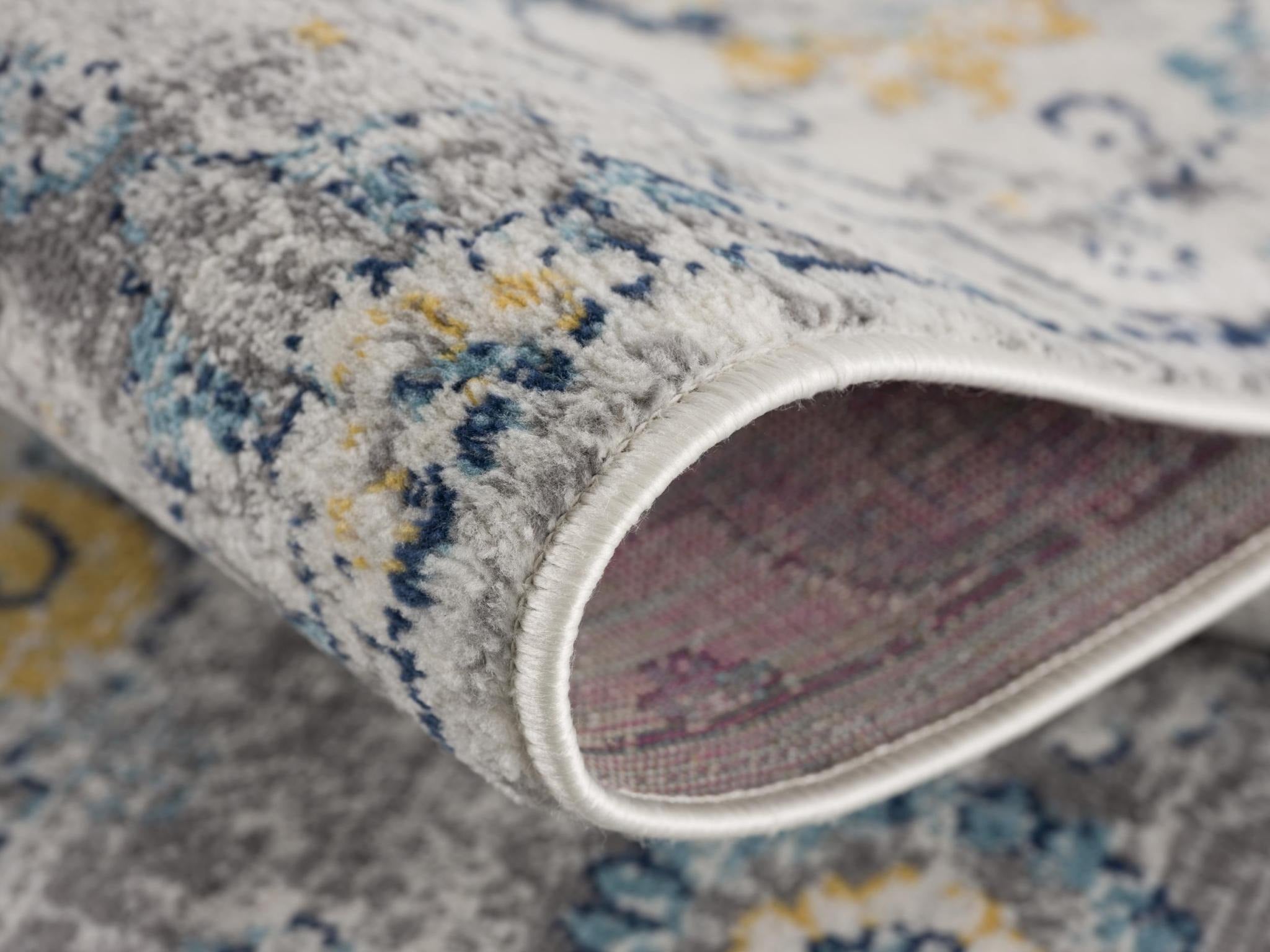 2' X 4' Blue and Yellow Floral Area Rug - Home & Garden