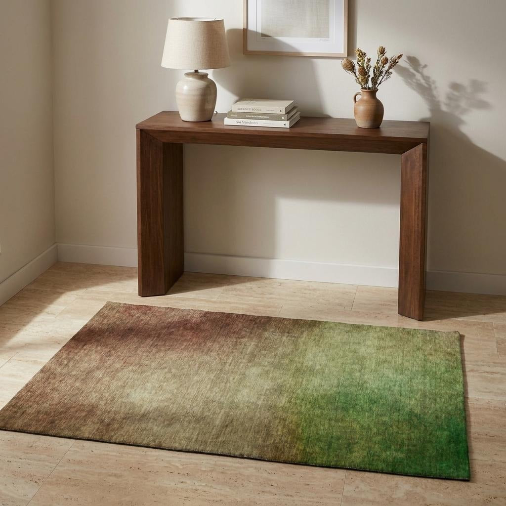 3' X 5' Blush And Taupe Ombre Shag Washable Area Rug With UV Protection - Home & Garden