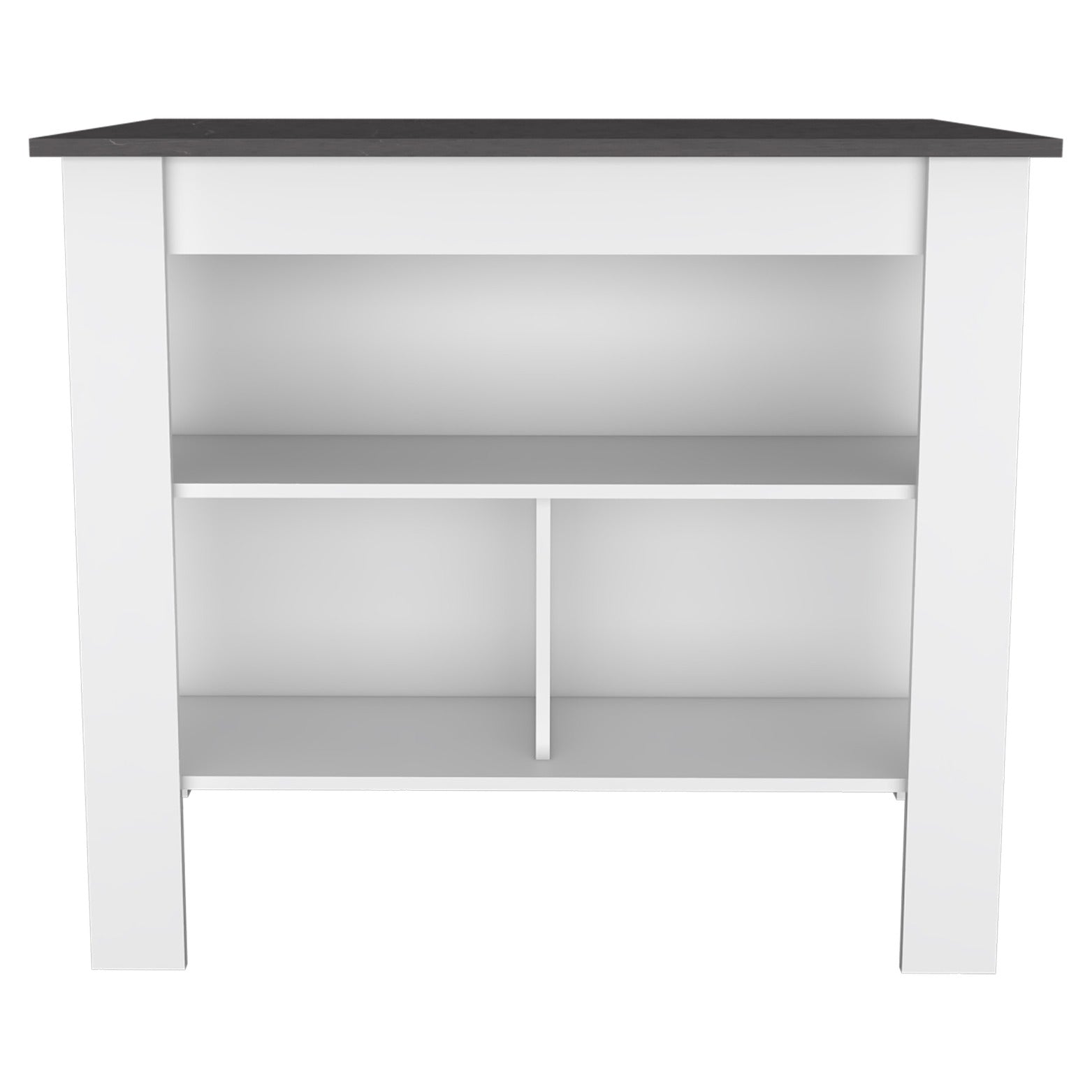 41" Black and White Wood Kitchen Island With Storage - Kitchen & Dining