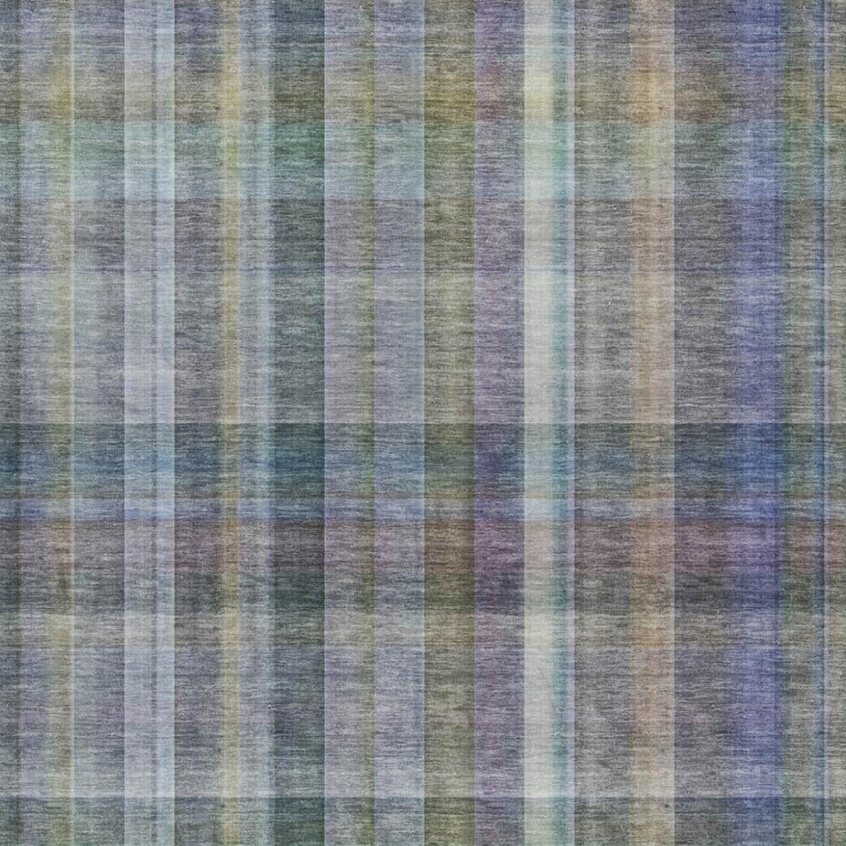 10' X 14' Green And Blue Plaid Shag Washable Area Rug With UV Protection - Home & Garden