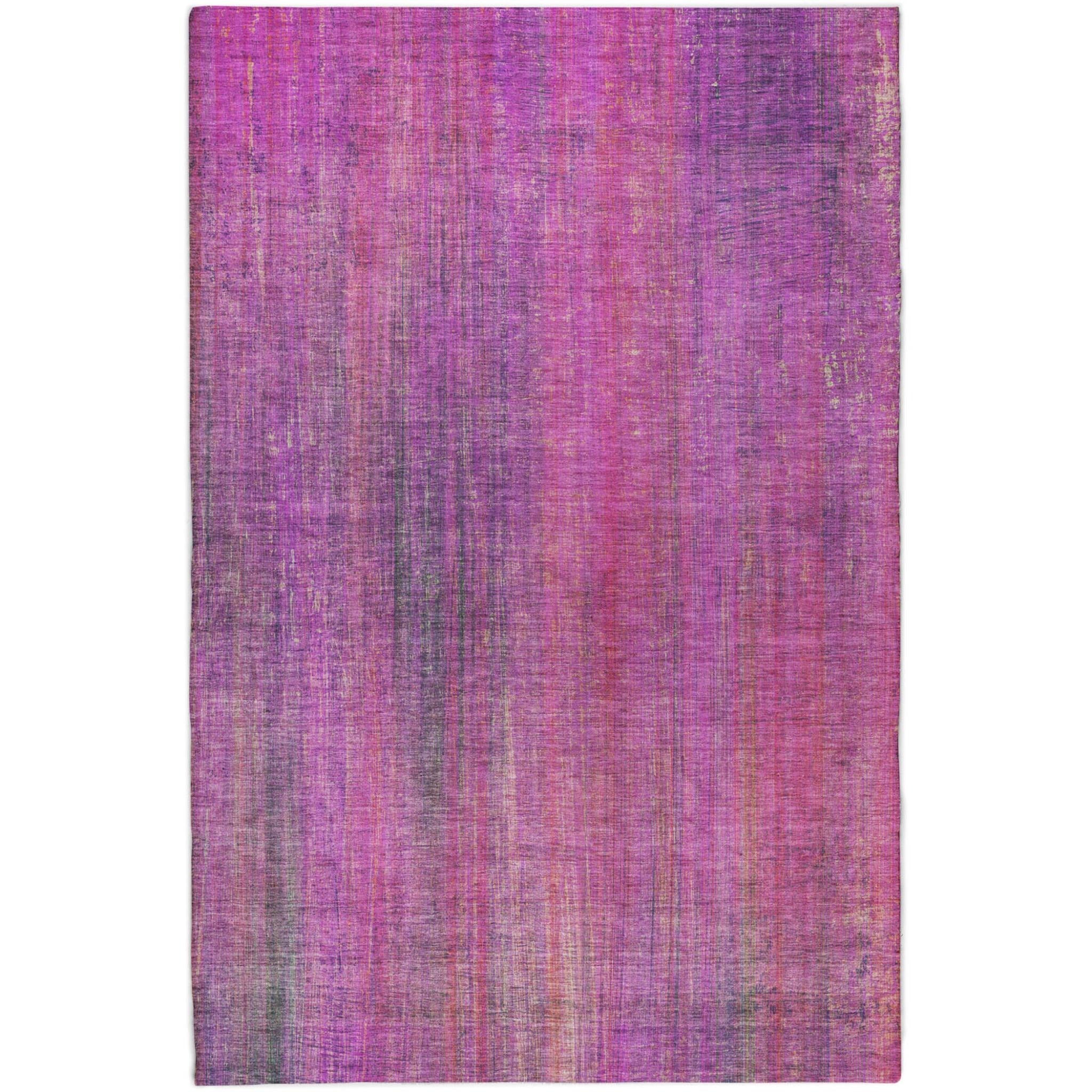 10' X 14' Lilac And Purple Striped Shag Washable Area Rug With UV Protection - Home & Garden