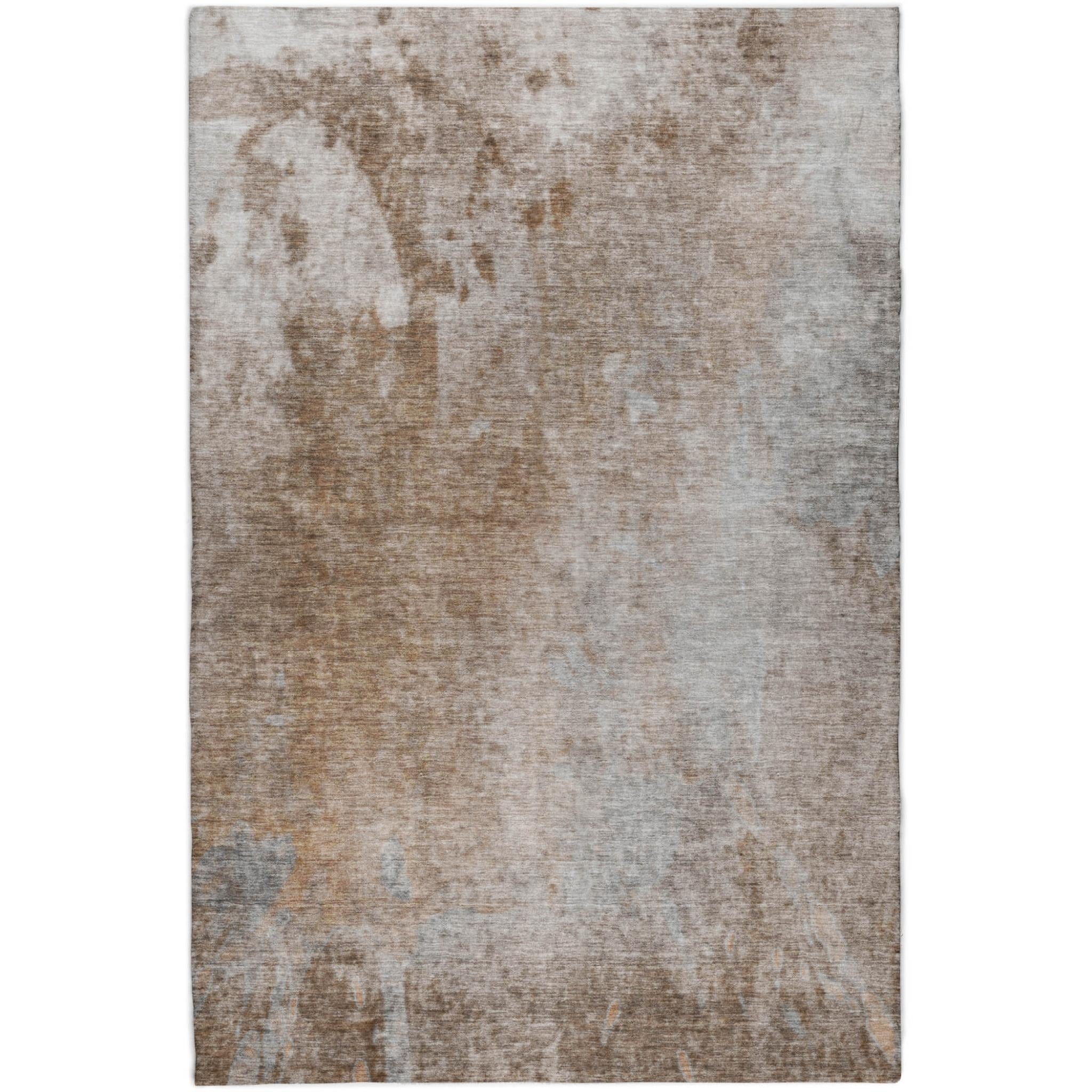10' X 14' Brown And Beige Abstract Shag Washable Area Rug With UV Protection - Home & Garden