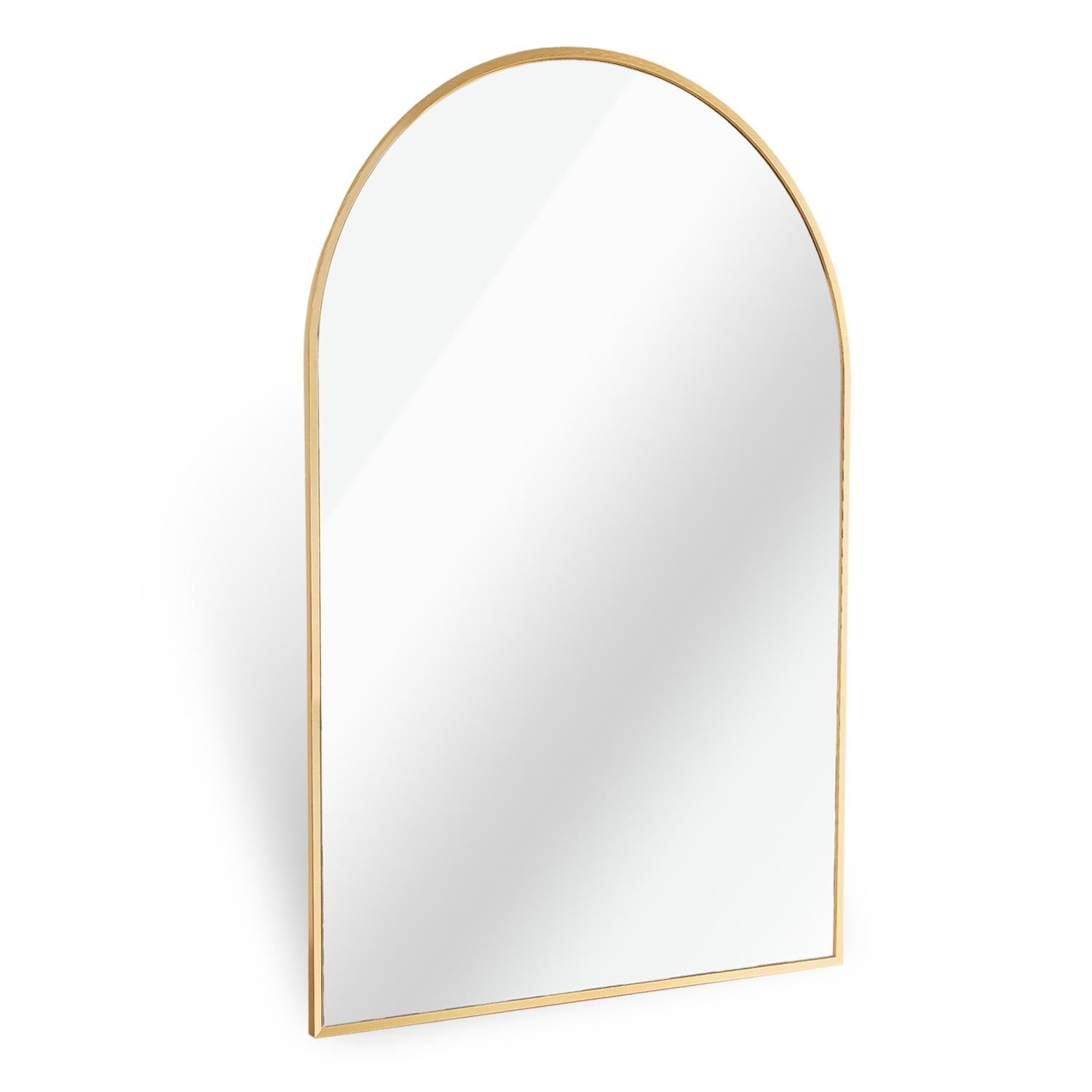 30" Gold Aluminum Arch Framed Bathroom Vanity Mirror - Bed & Bath