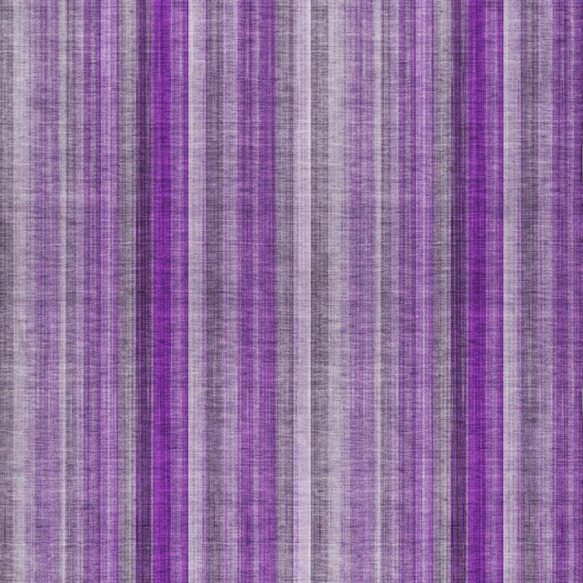 10' X 14' Purple And Gray Striped Shag Washable Area Rug With UV Protection - Home & Garden