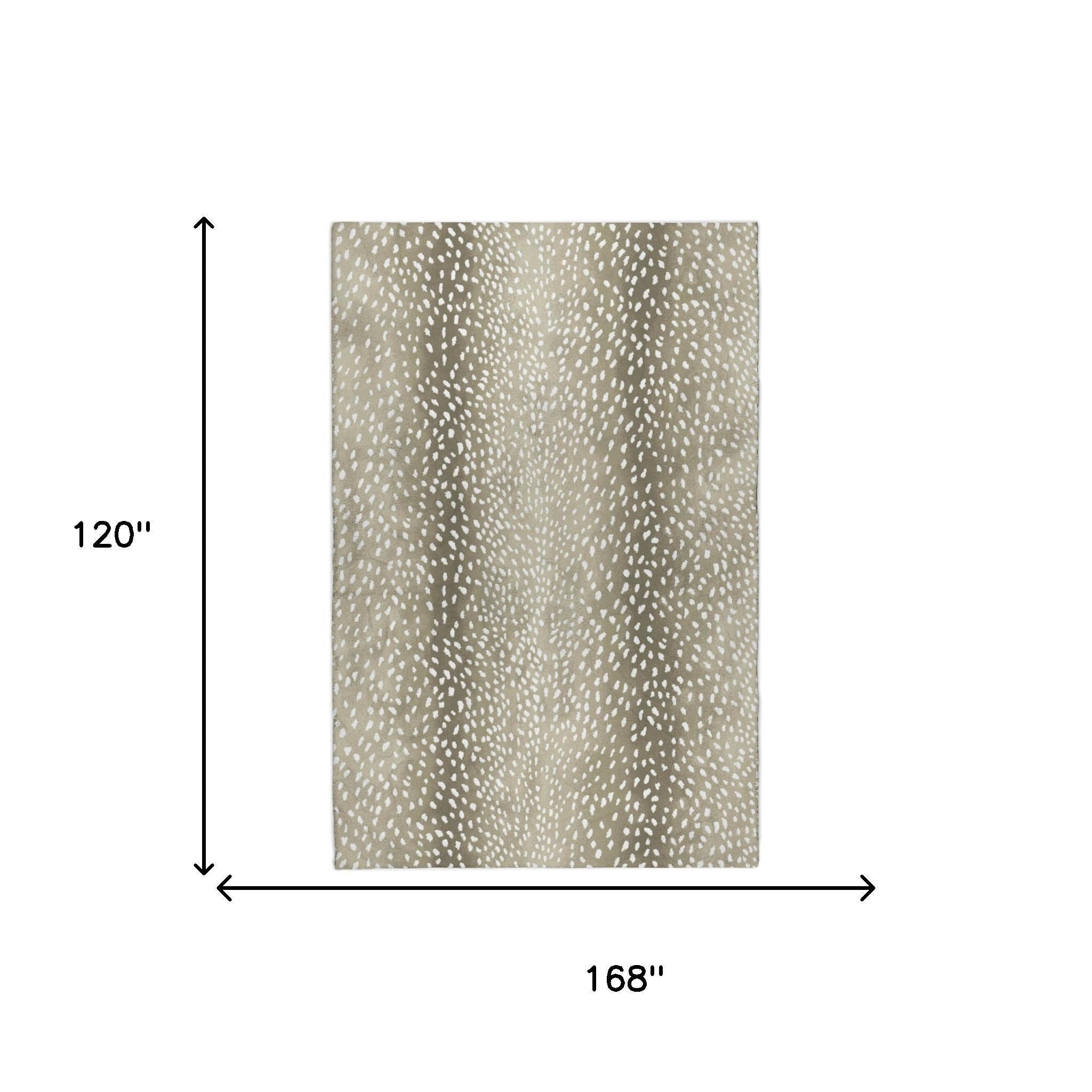 10' X 14' Fawn And Silver Animal Print Shag Washable Area Rug With UV Protection - Home & Garden