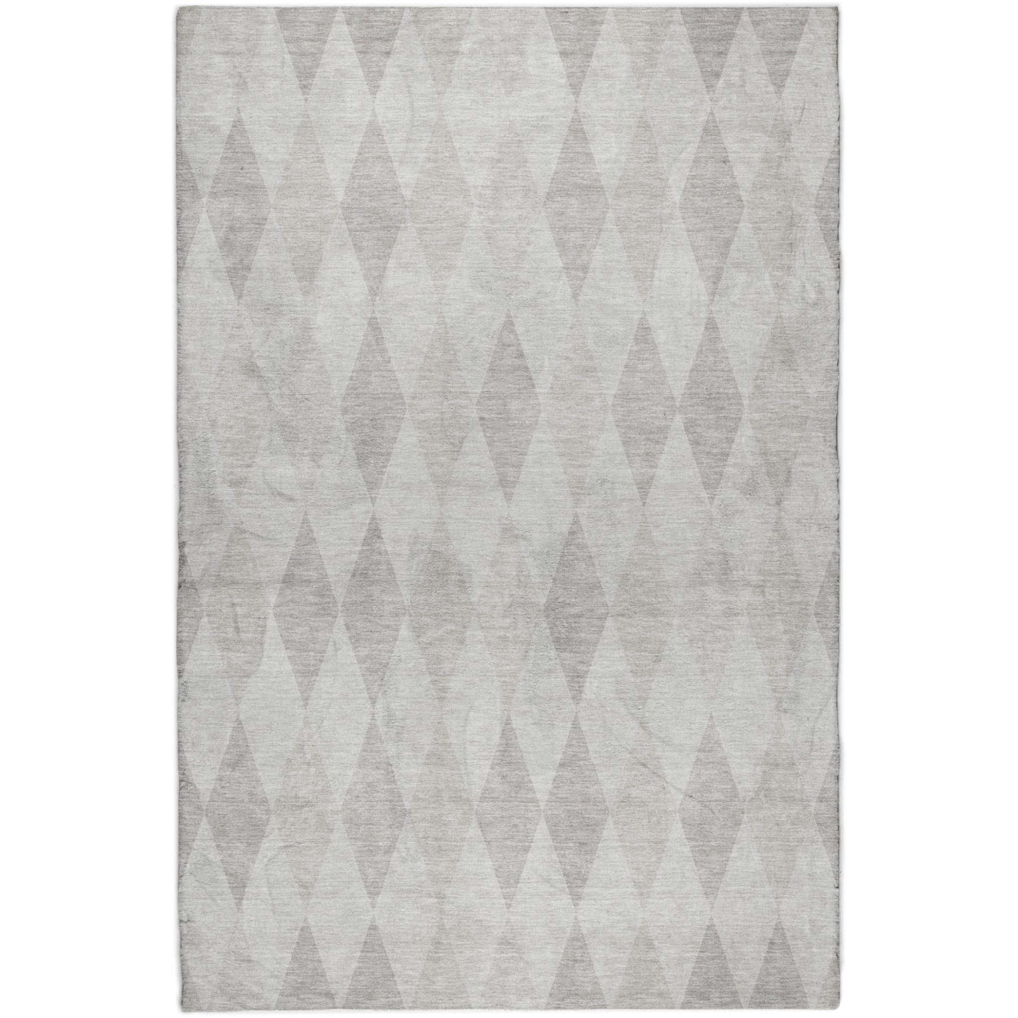 10' X 14' Ivory And Gray Geometric Shag Washable Area Rug With UV Protection - Home & Garden