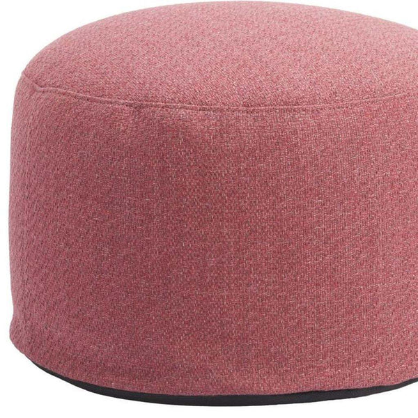 22" Red Olefin Round Ottoman - Living Room