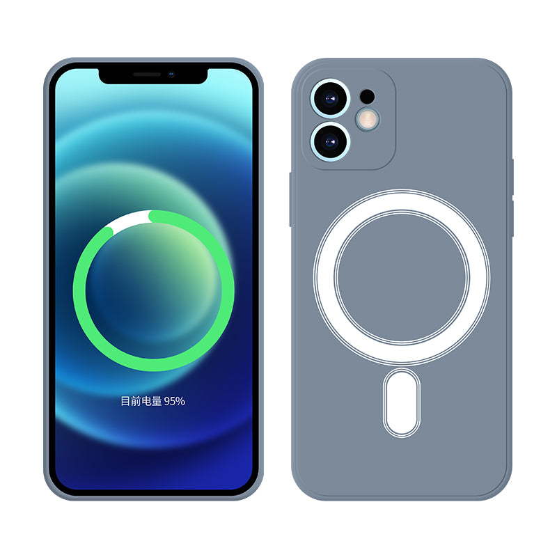 Magnet Case For iPhone 12 Mini 11 Pro Max 12Pro X XS XR 7 8 Plus SE Silicone Magnetic Phone Cover Gray