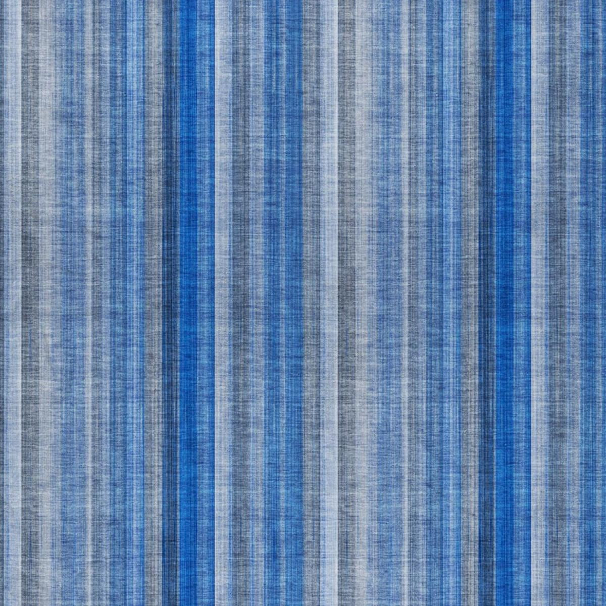 3' X 5' Blue And Gray Striped Shag Washable Area Rug With UV Protection - Home & Garden