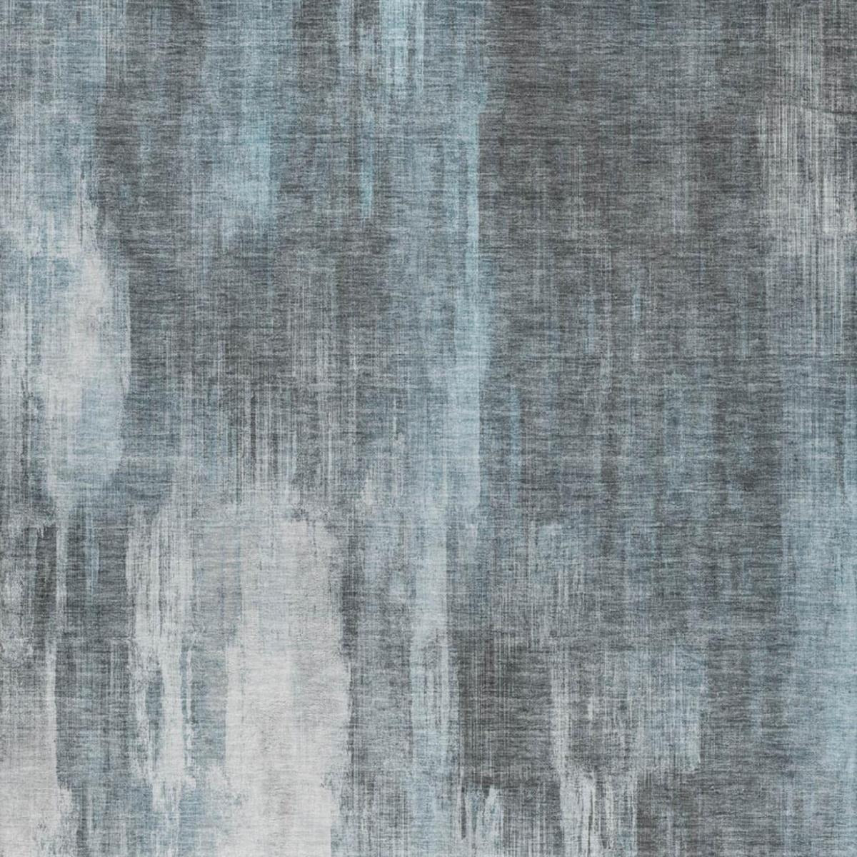 3' X 5' Teal And Ivory Abstract Shag Washable Area Rug With UV Protection - Home & Garden