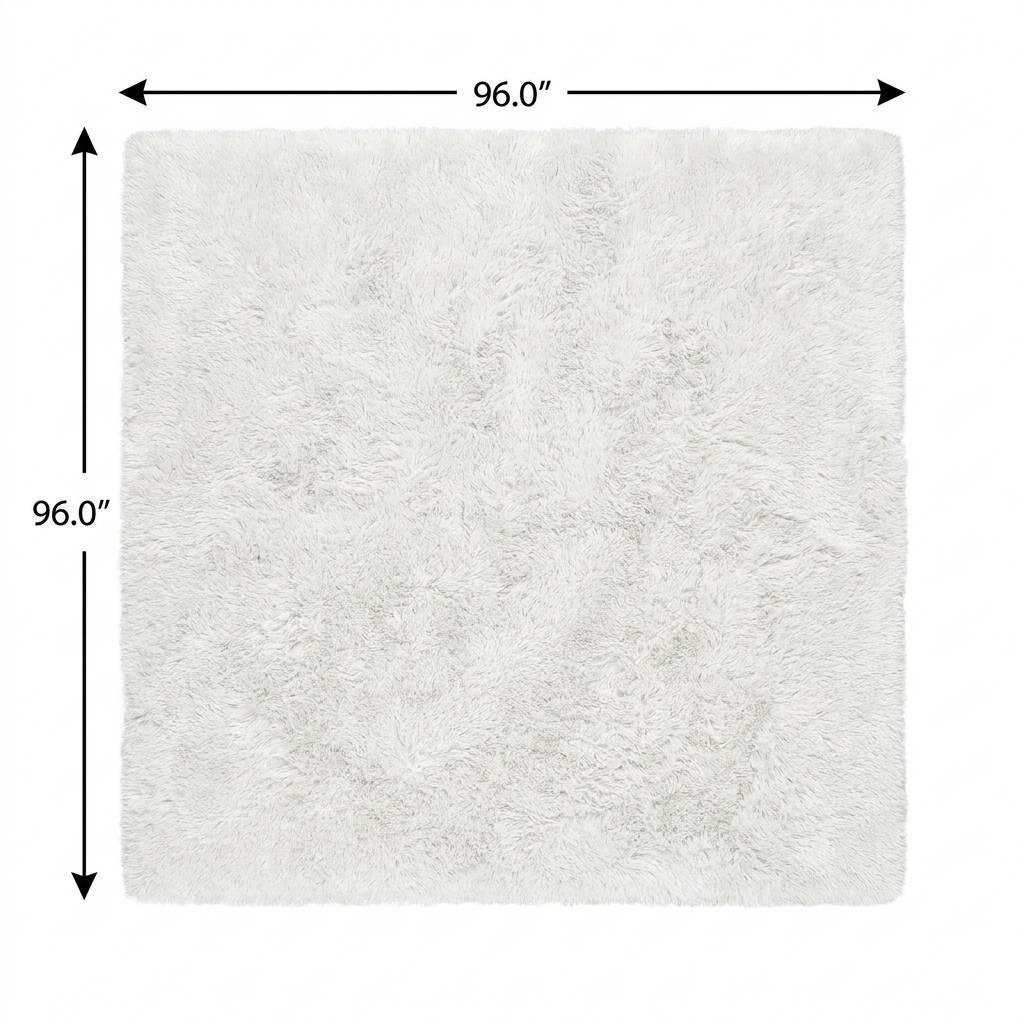 8' Purple And Ivory Floral Shag Washable Round Rug With UV Protection - Home & Garden